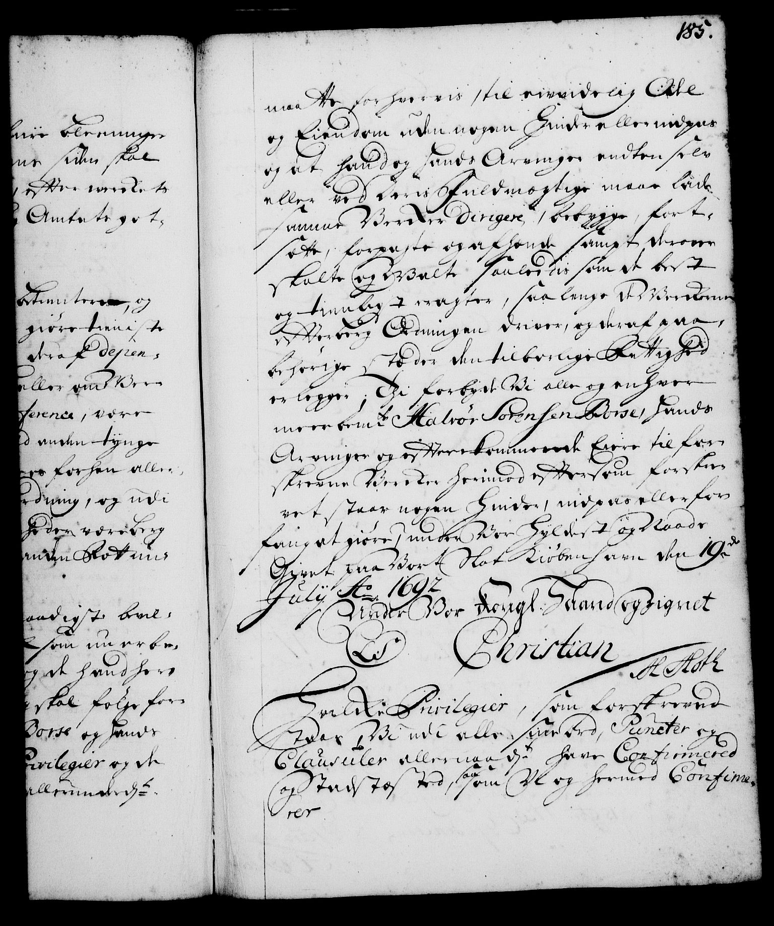 Rentekammeret, Kammerkanselliet, AV/RA-EA-3111/G/Gg/Gga/L0001: Norsk ekspedisjonsprotokoll med register (merket RK 53.1), 1720-1723, p. 185