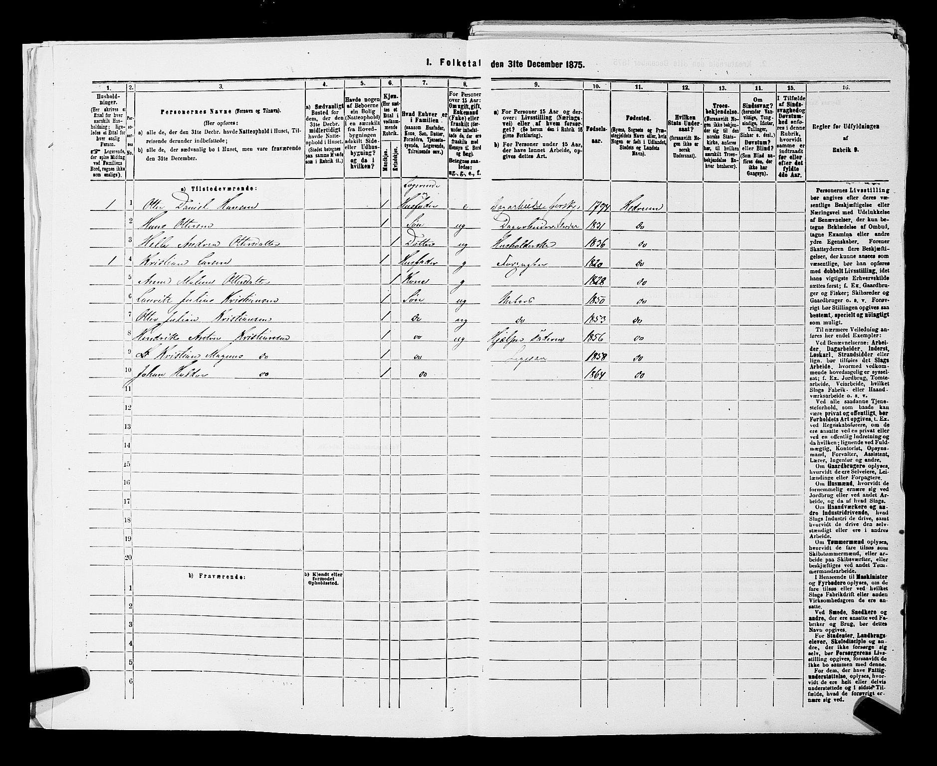 SAKO, 1875 census for 0727P Hedrum, 1875, p. 223