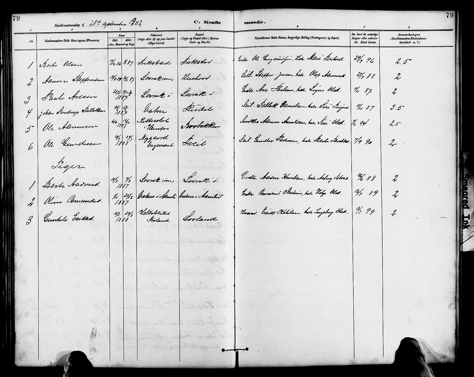 Herefoss sokneprestkontor, AV/SAK-1111-0019/F/Fb/Fbc/L0003: Parish register (copy) no. B 3, 1887-1915, p. 79