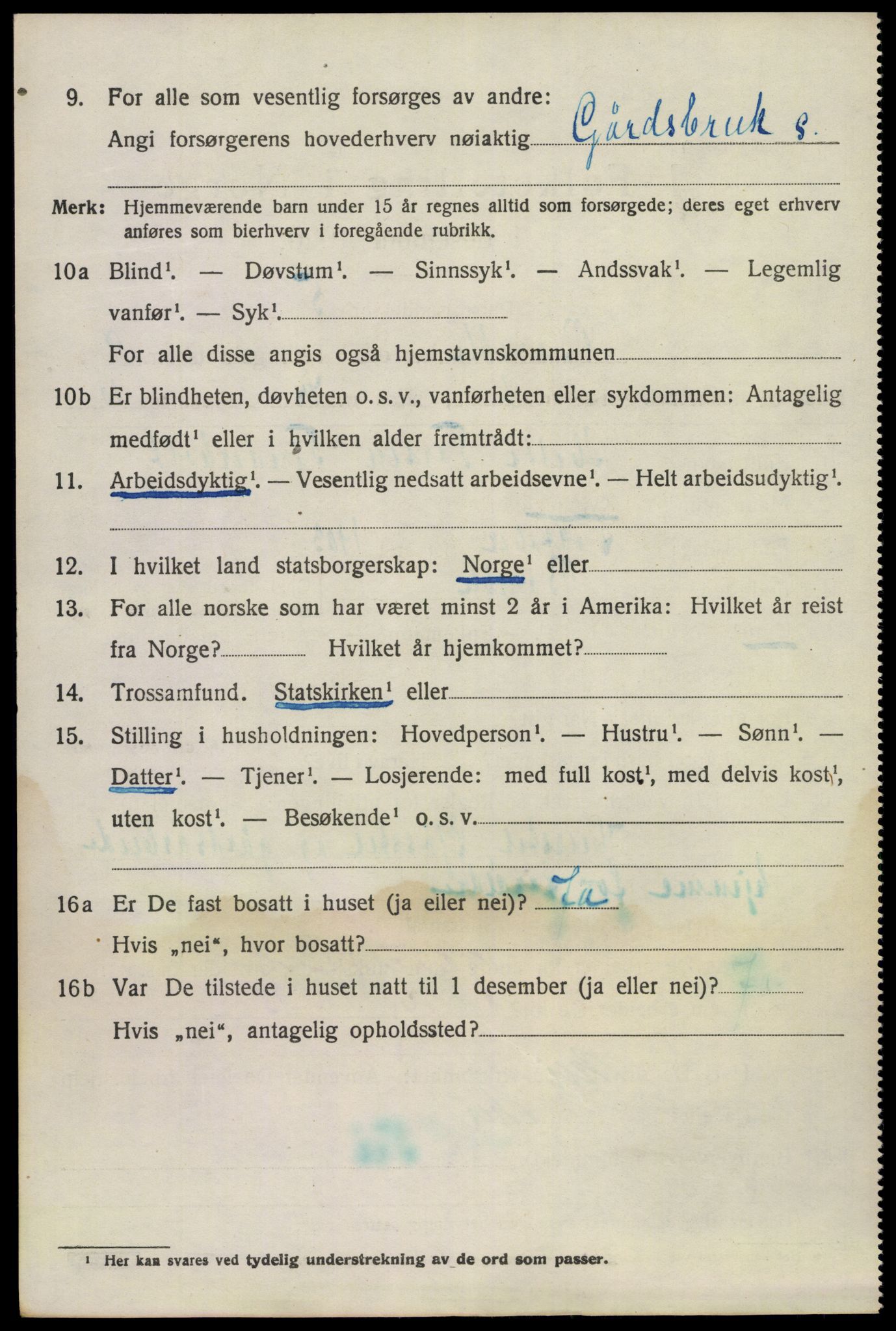 SAKO, 1920 census for Bamble, 1920, p. 7806