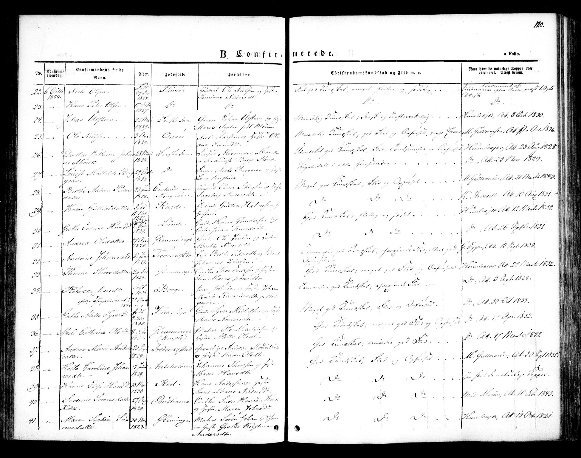 Glemmen prestekontor Kirkebøker, SAO/A-10908/F/Fa/L0005: Parish register (official) no. 5, 1838-1852, p. 120