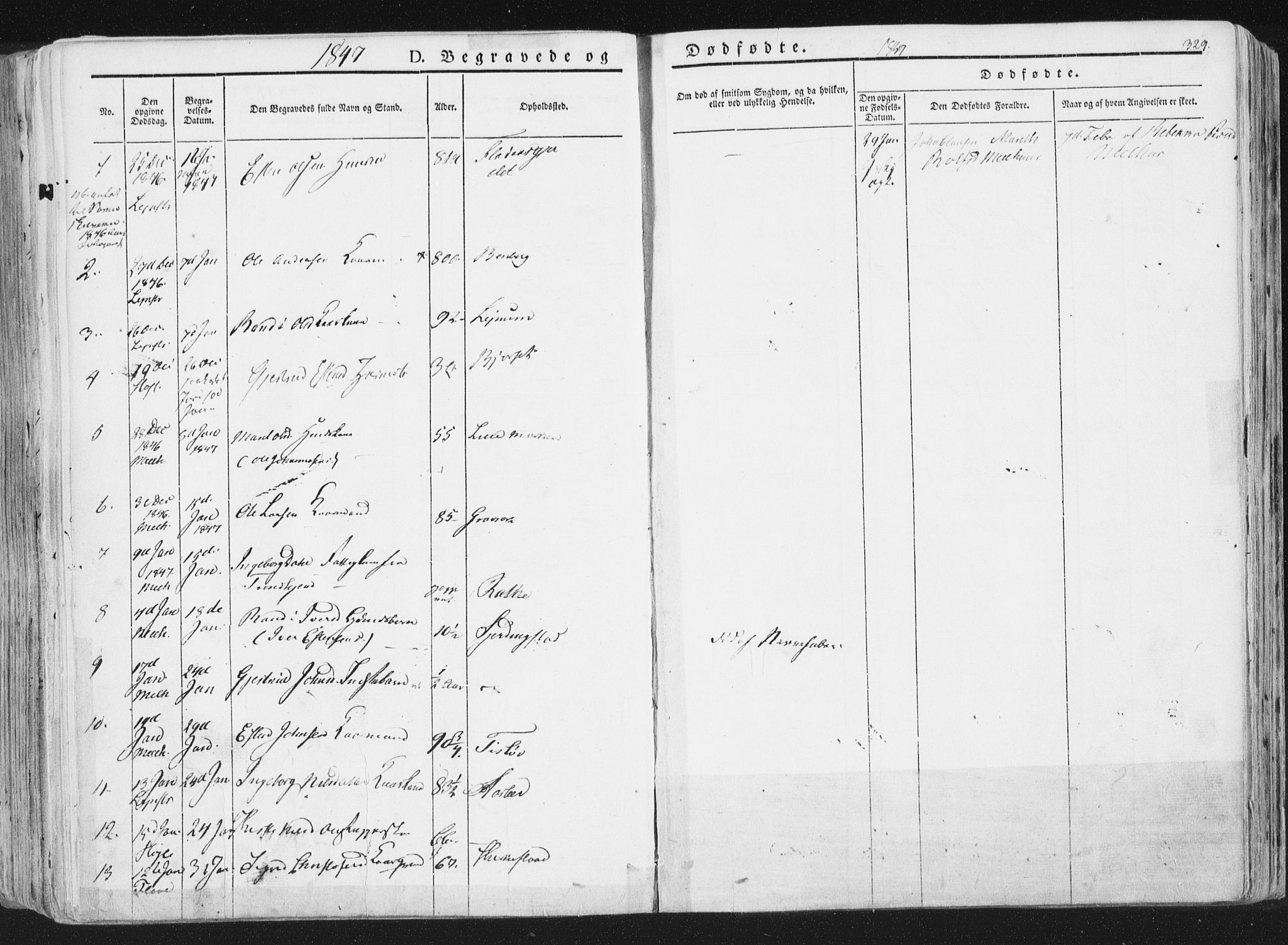 Ministerialprotokoller, klokkerbøker og fødselsregistre - Sør-Trøndelag, SAT/A-1456/691/L1074: Parish register (official) no. 691A06, 1842-1852, p. 329
