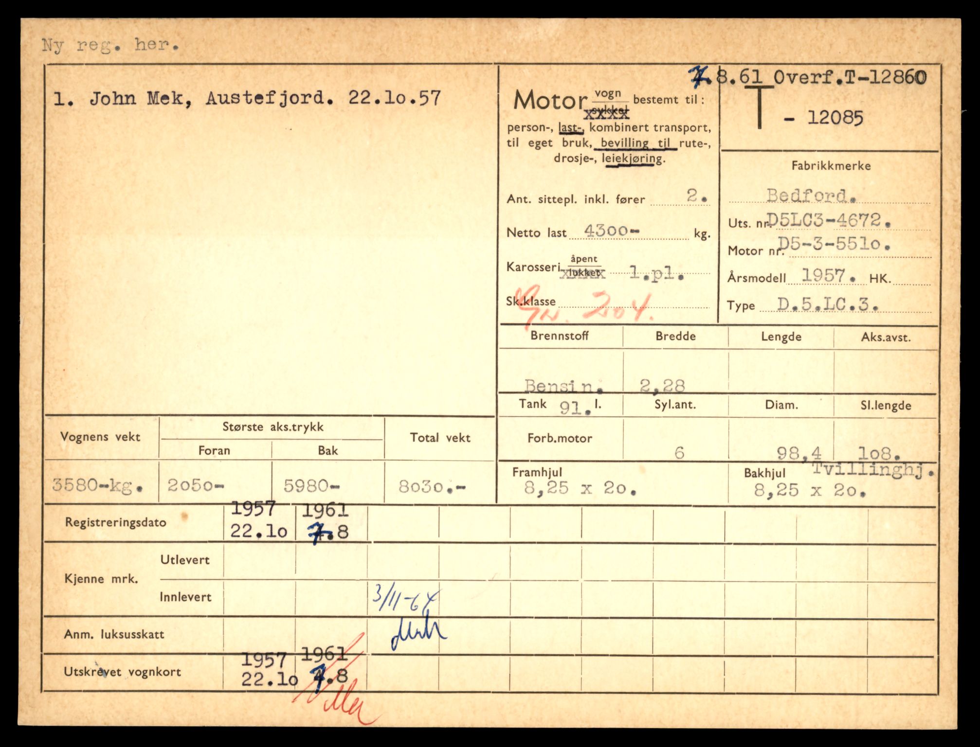 Møre og Romsdal vegkontor - Ålesund trafikkstasjon, AV/SAT-A-4099/F/Fe/L0036: Registreringskort for kjøretøy T 12831 - T 13030, 1927-1998, p. 545