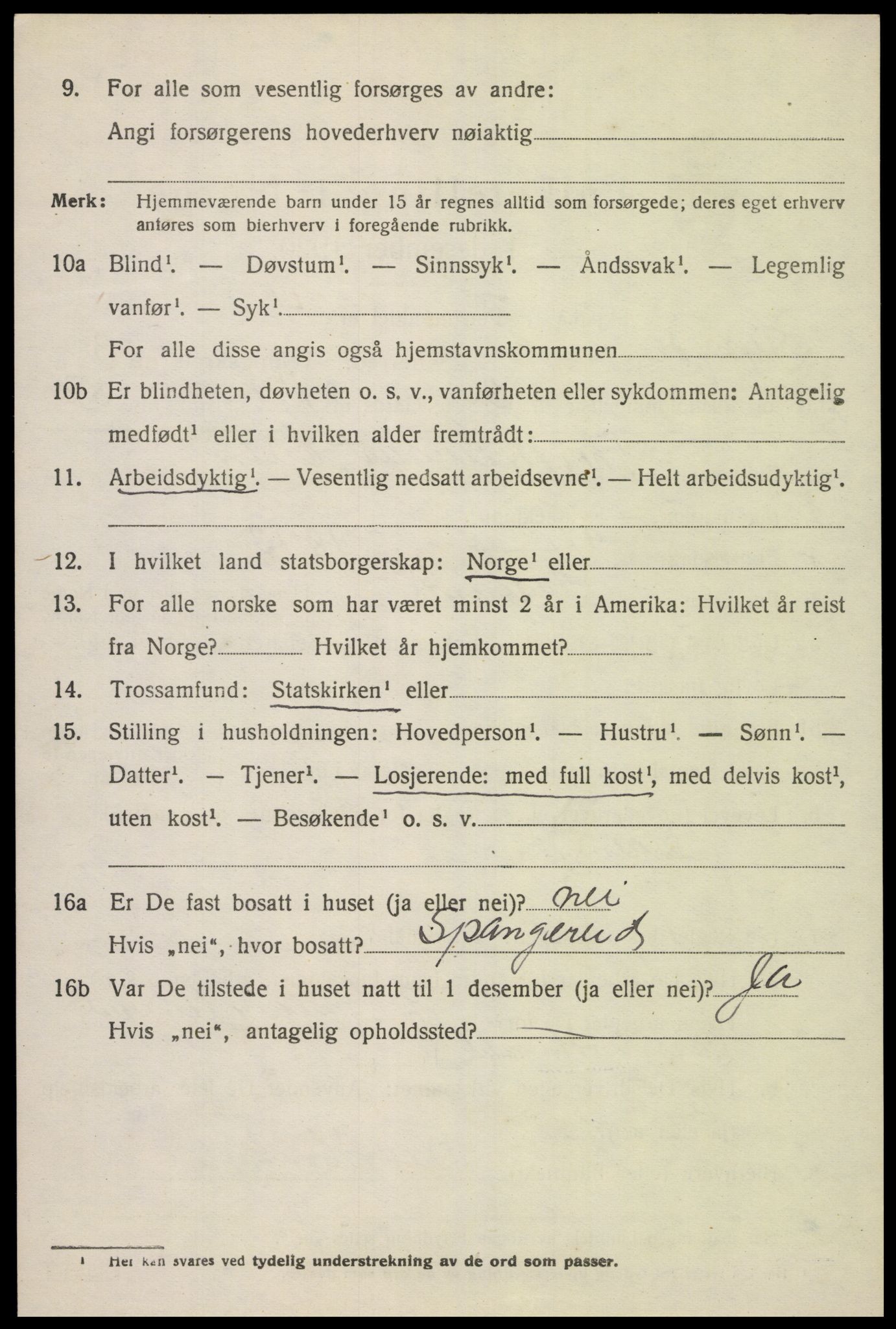 SAK, 1920 census for Lyngdal, 1920, p. 1944