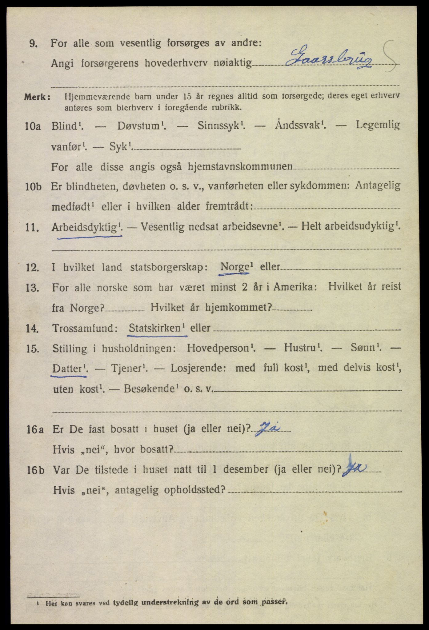 SAK, 1920 census for Bakke, 1920, p. 847