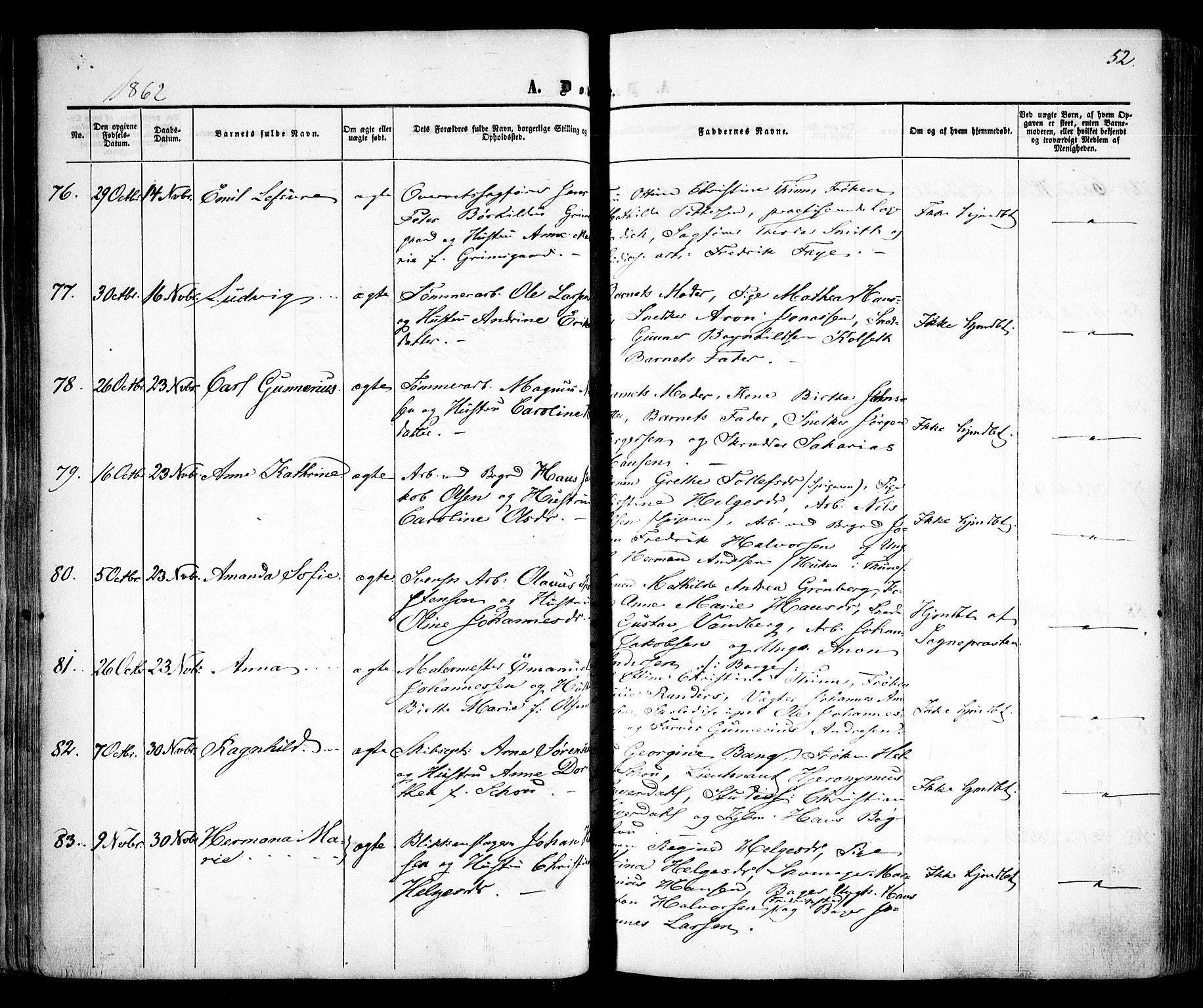 Sarpsborg prestekontor Kirkebøker, AV/SAO-A-2006/F/Fa/L0001: Parish register (official) no. 1, 1859-1868, p. 52