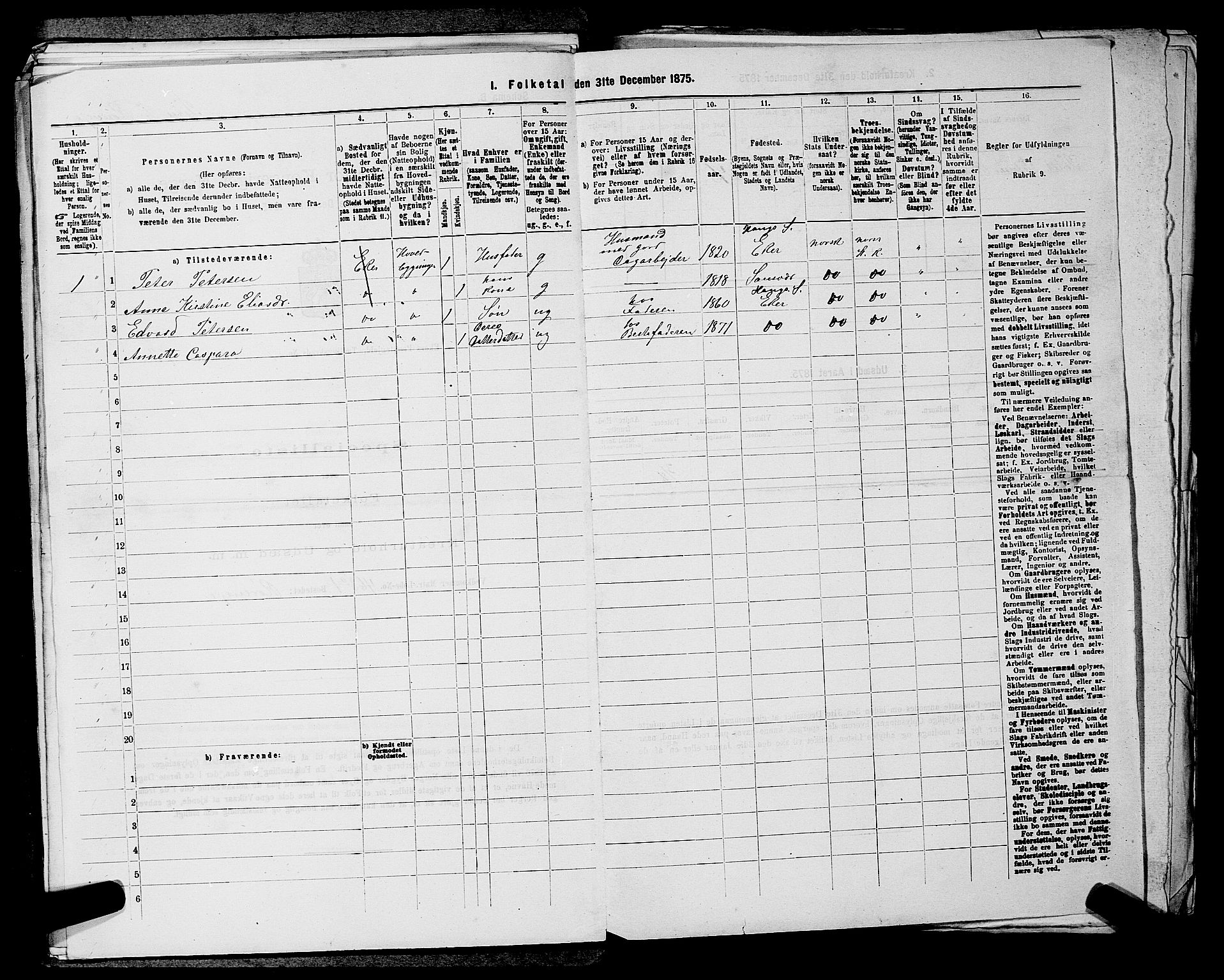 SAKO, 1875 census for 0624P Eiker, 1875, p. 1431