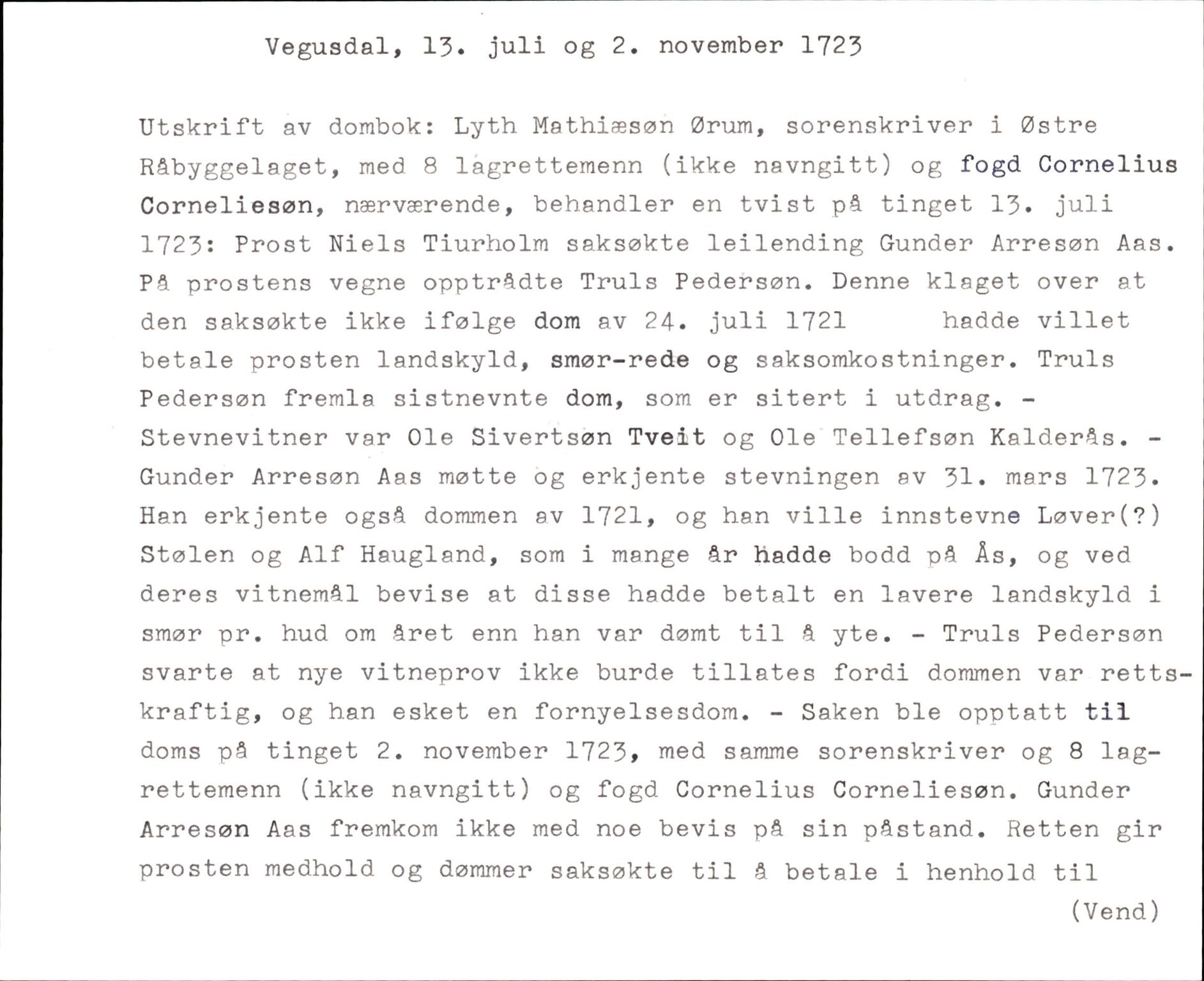 Riksarkivets diplomsamling, AV/RA-EA-5965/F35/F35k/L0003: Regestsedler: Prestearkiver fra Telemark, Agder, Vestlandet og Trøndelag, p. 261