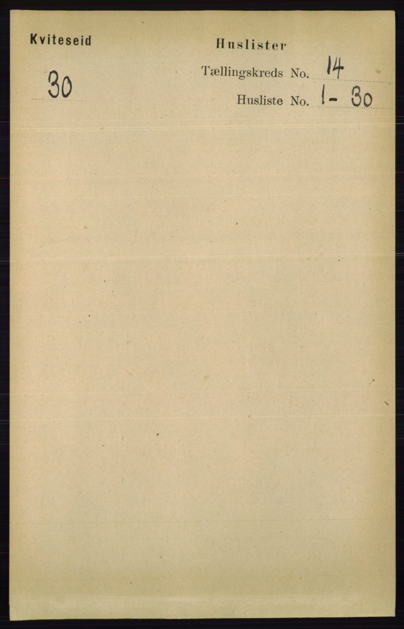RA, 1891 census for 0829 Kviteseid, 1891, p. 3315