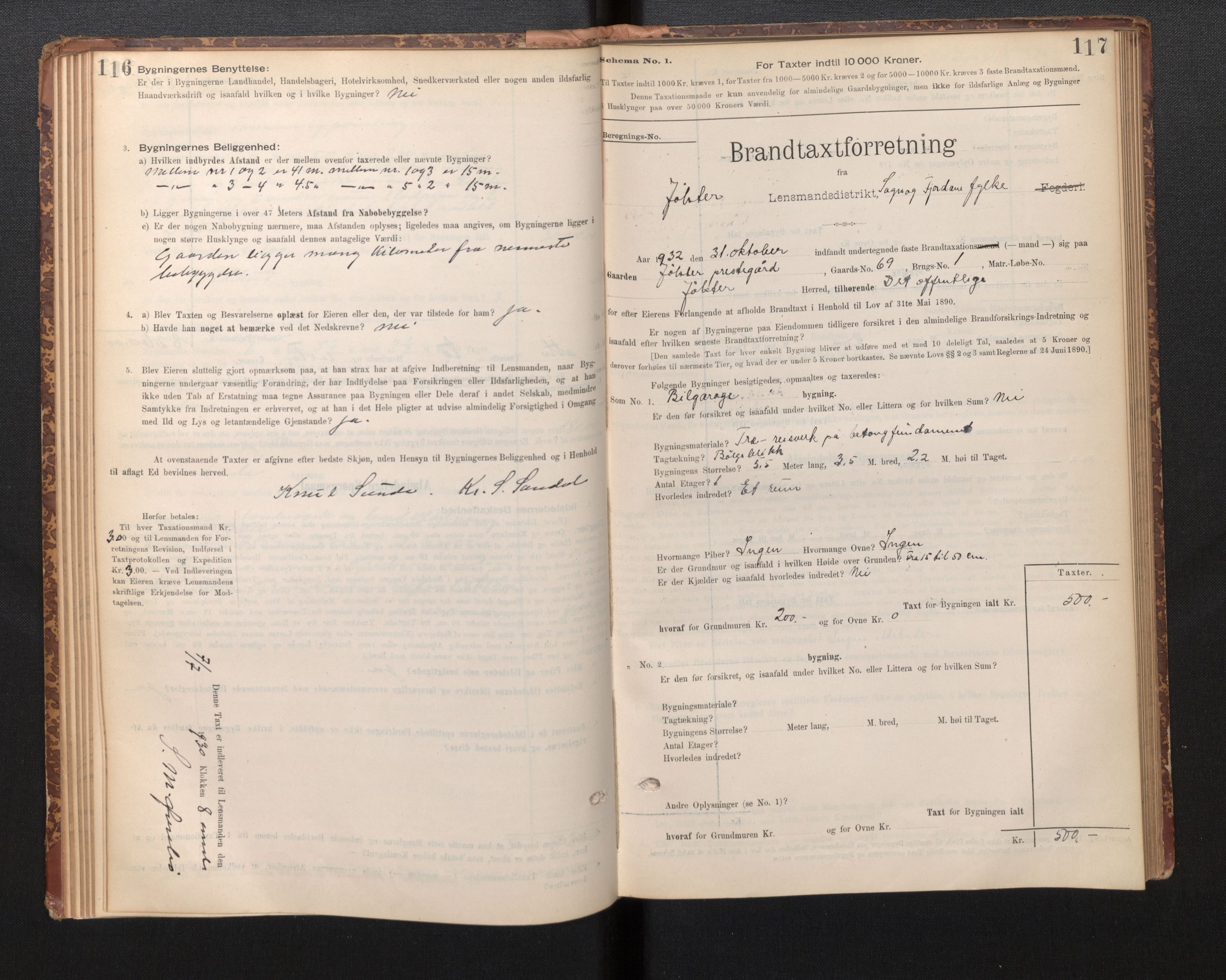 Lensmannen i Jølster, AV/SAB-A-28701/0012/L0004: Branntakstprotokoll, skjematakst, 1895-1923, p. 116-117