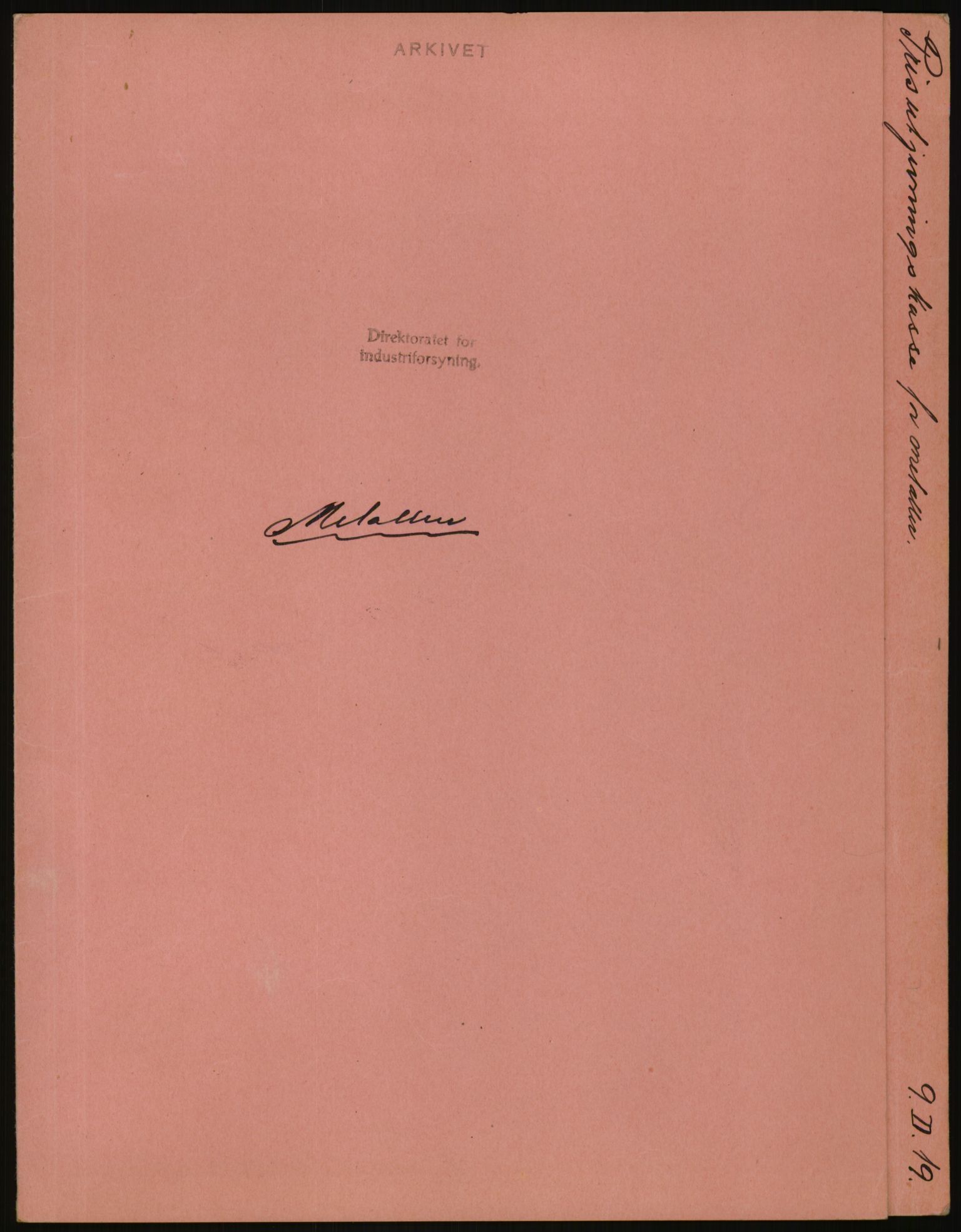 Direktoratet for industriforsyning, Sekretariatet, AV/RA-S-4153/D/Df/L0054: 9. Metallkontoret, 1940-1945, p. 2577