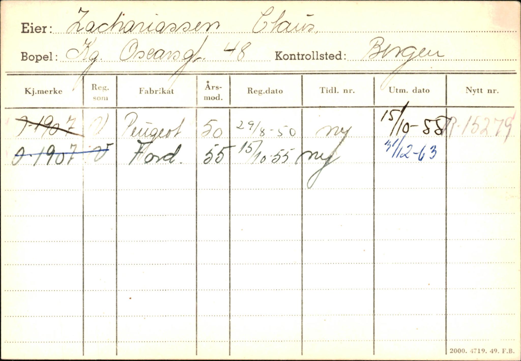 Statens vegvesen, Hordaland vegkontor, AV/SAB-A-5201/2/Hb/L0037: O-eierkort W-P, 1920-1971, p. 971