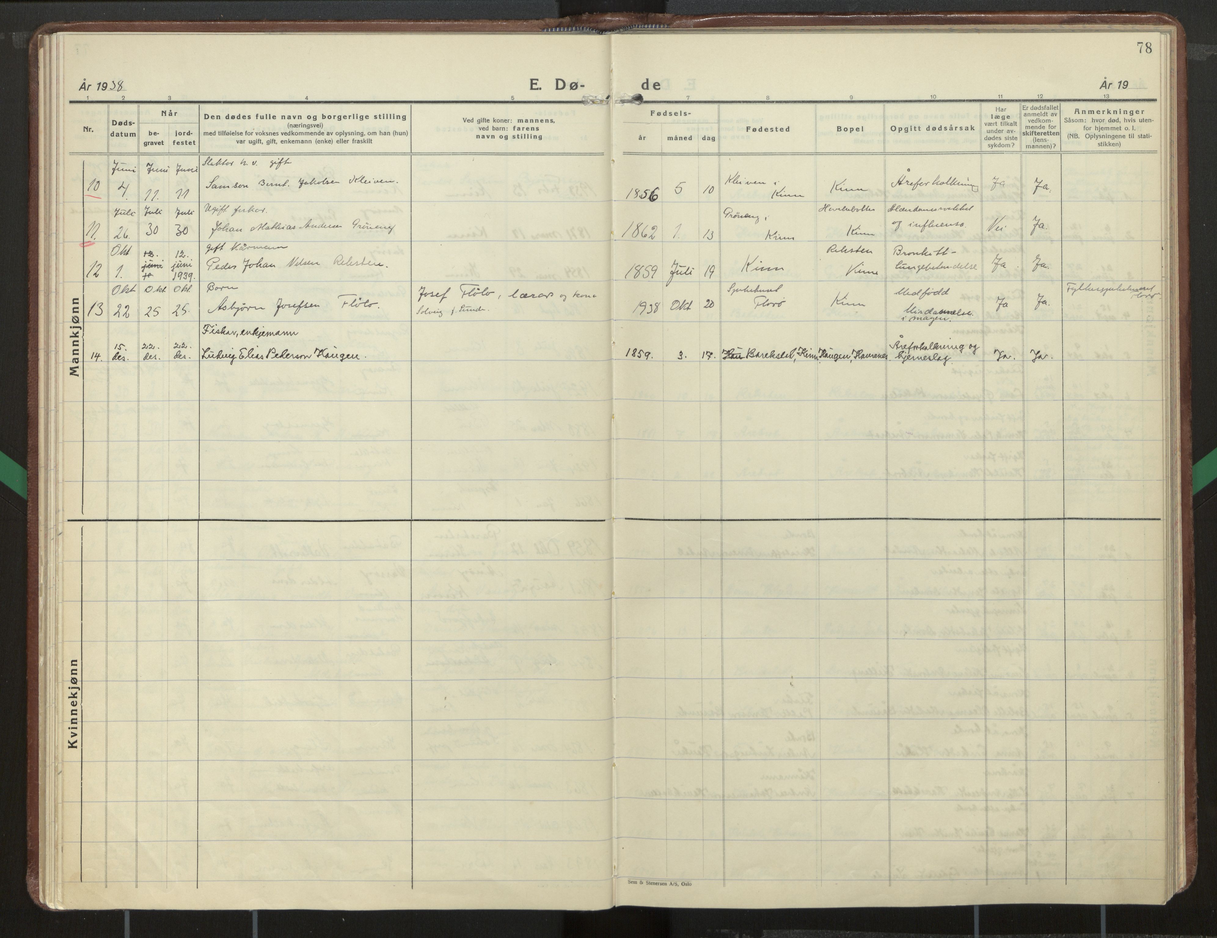 Kinn sokneprestembete, AV/SAB-A-80801/H/Haa/Haab/L0012: Parish register (official) no. B 12, 1937-1968, p. 78