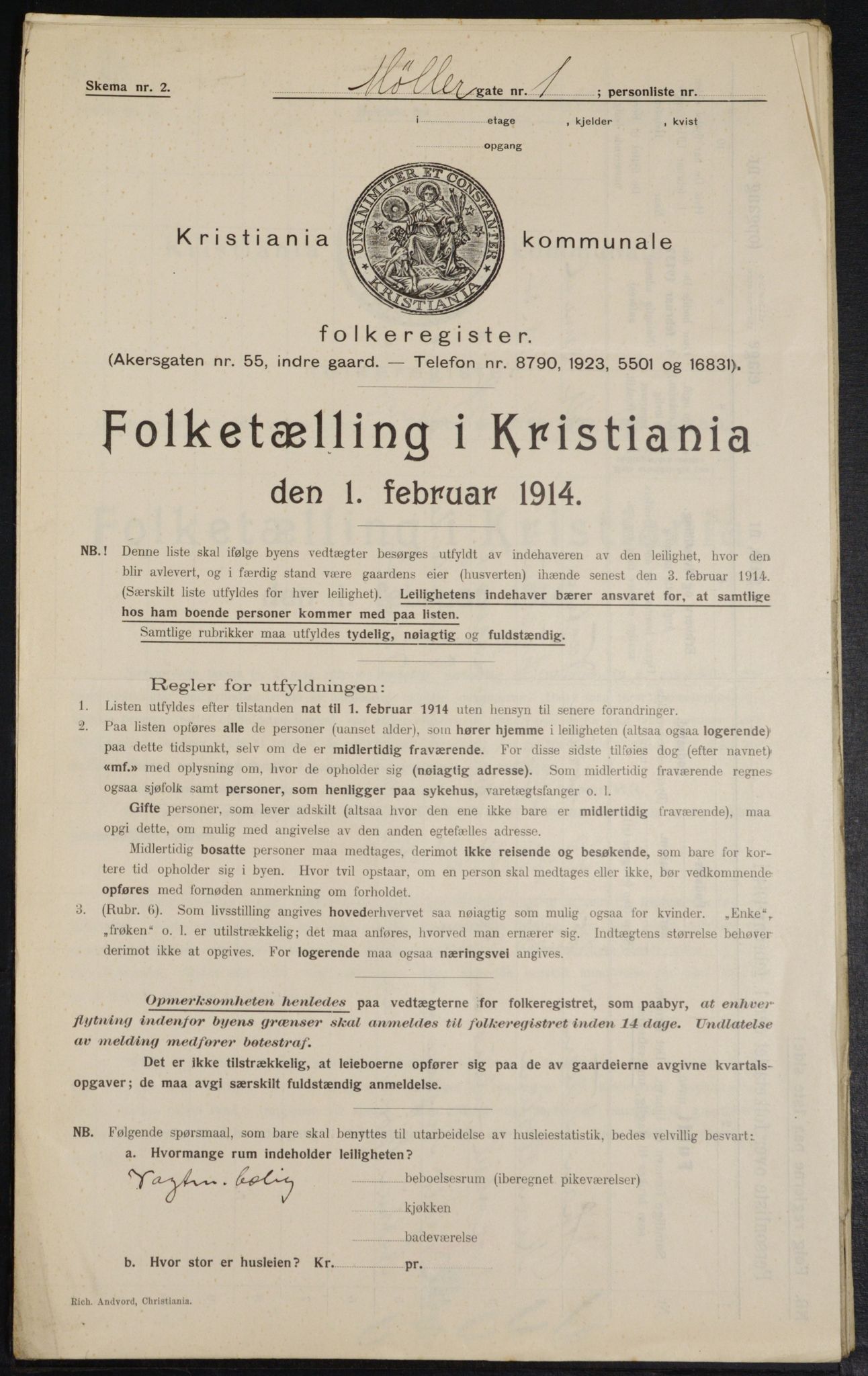 OBA, Municipal Census 1914 for Kristiania, 1914, p. 68397