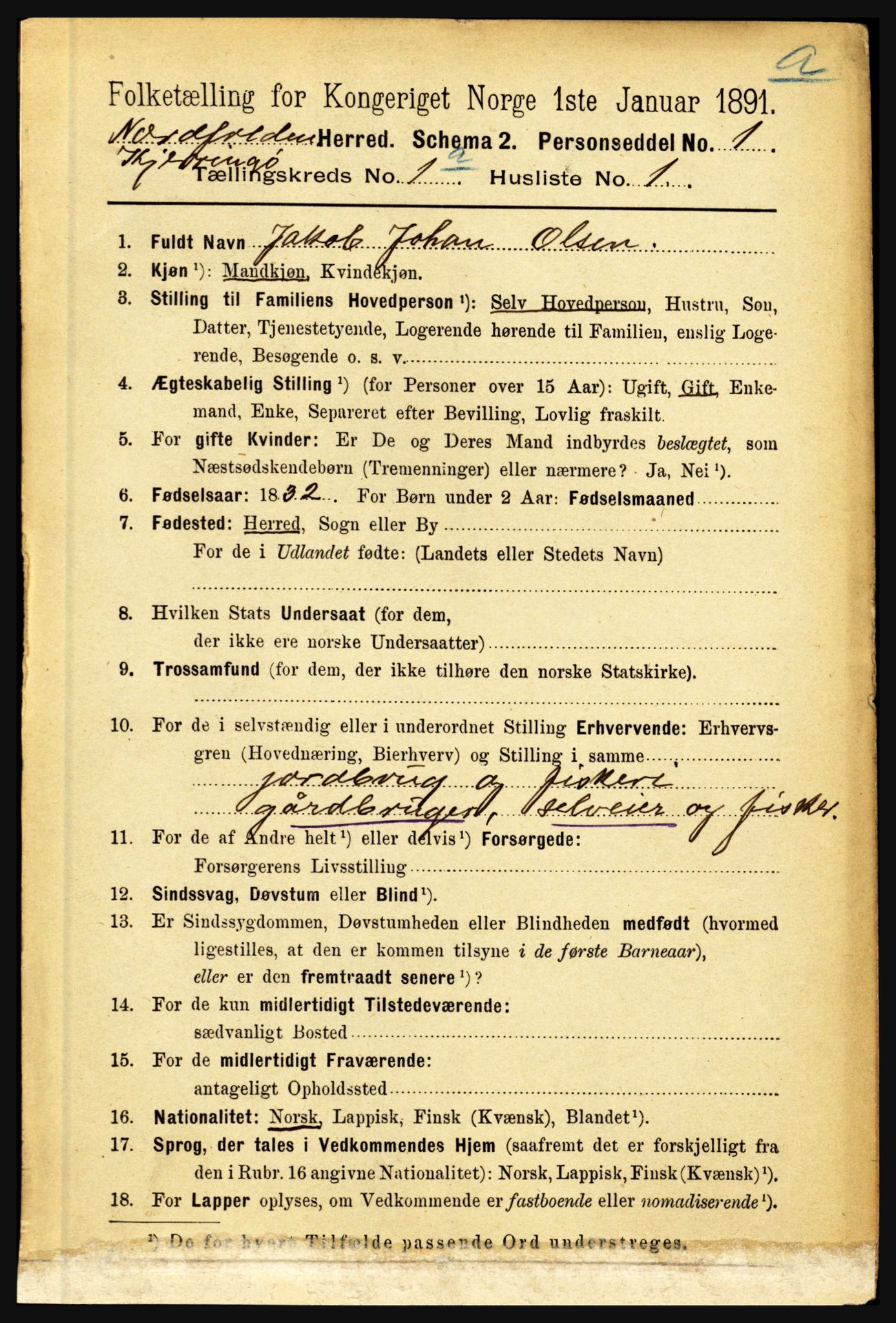 RA, 1891 census for 1846 Nordfold-Kjerringøy, 1891, p. 76