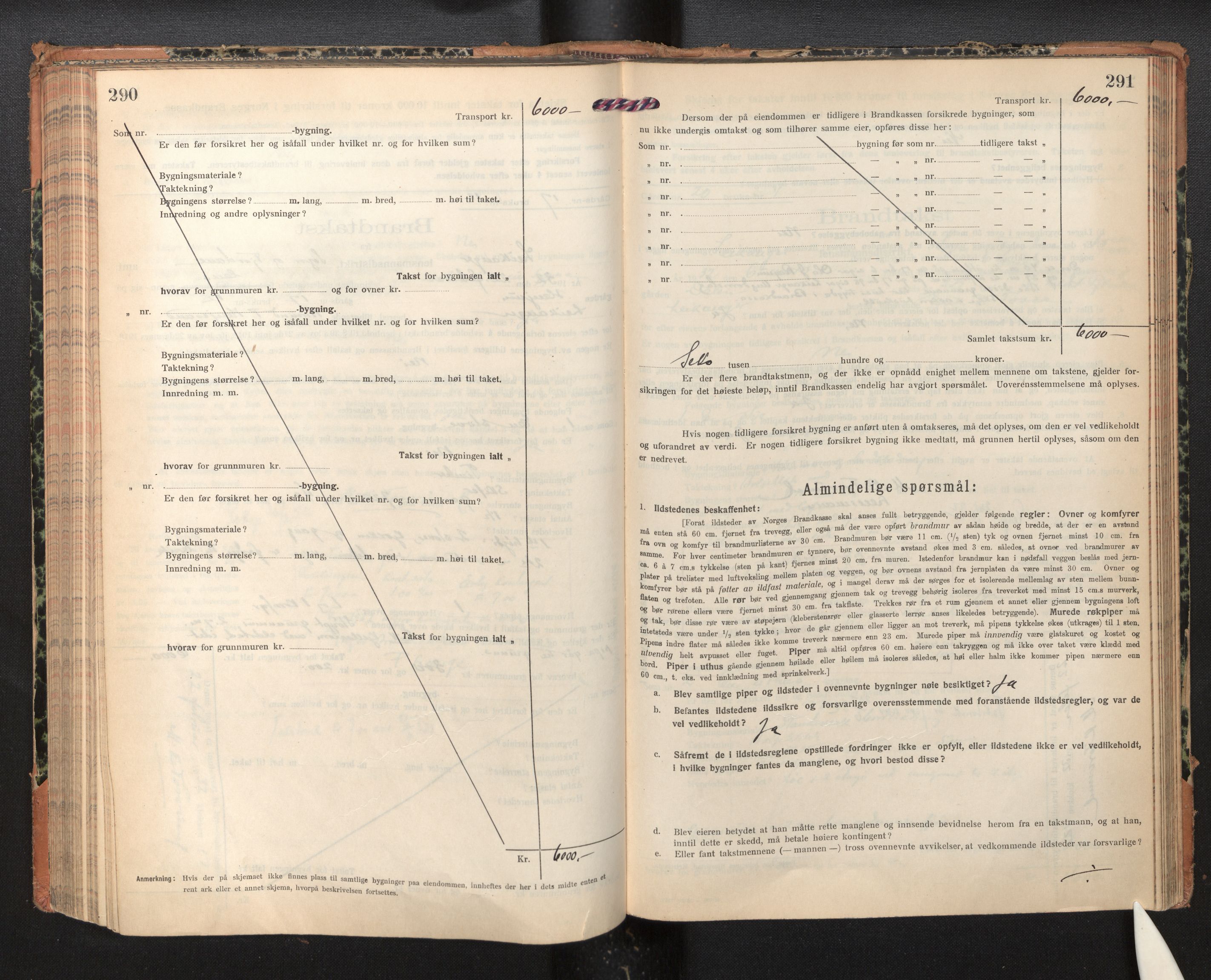 Lensmannen i Leikanger, AV/SAB-A-29201/0012/L0007: Branntakstprotokoll, skjematakst, 1926-1936, p. 290-291