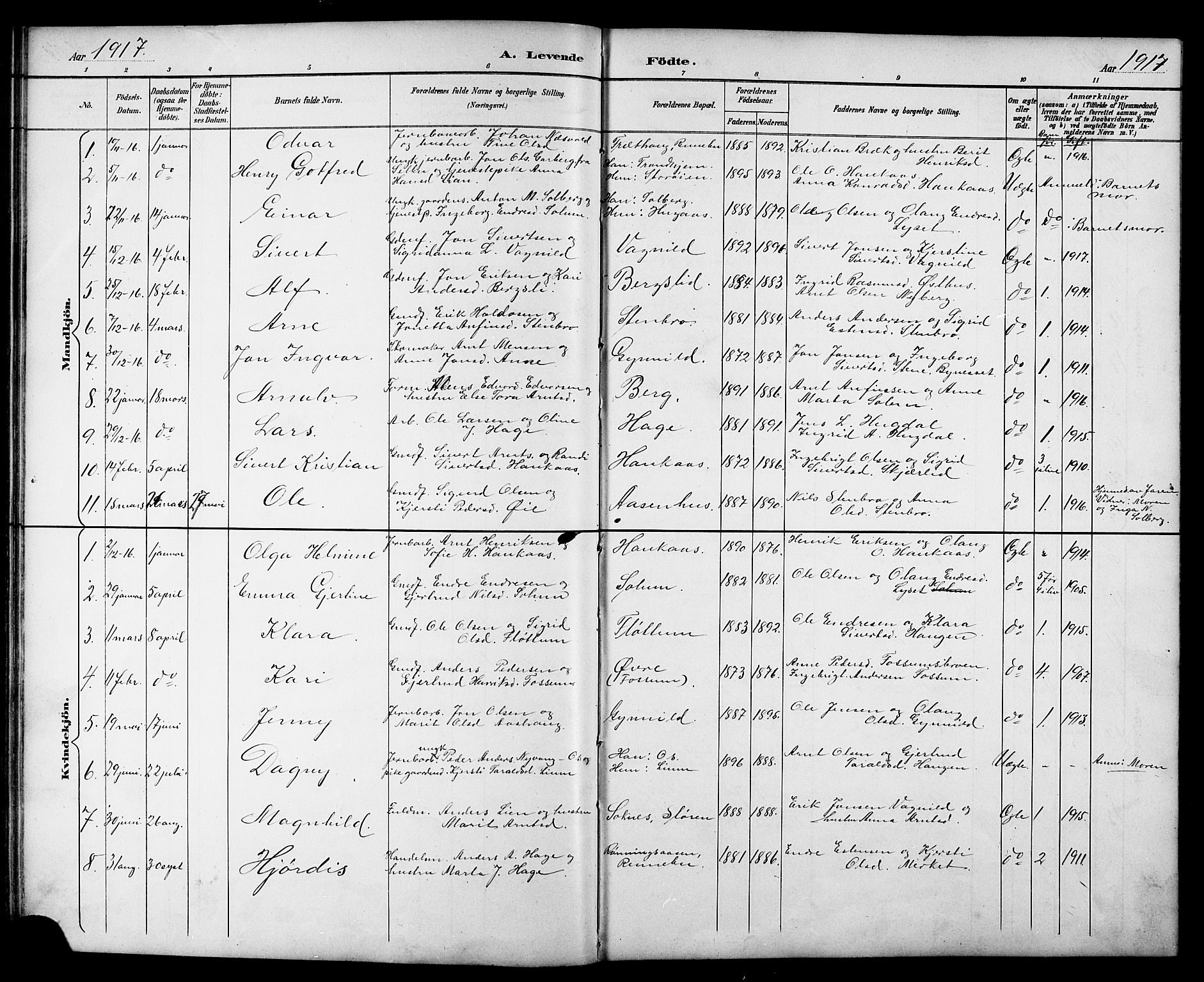 Ministerialprotokoller, klokkerbøker og fødselsregistre - Sør-Trøndelag, AV/SAT-A-1456/689/L1044: Parish register (copy) no. 689C03, 1893-1922