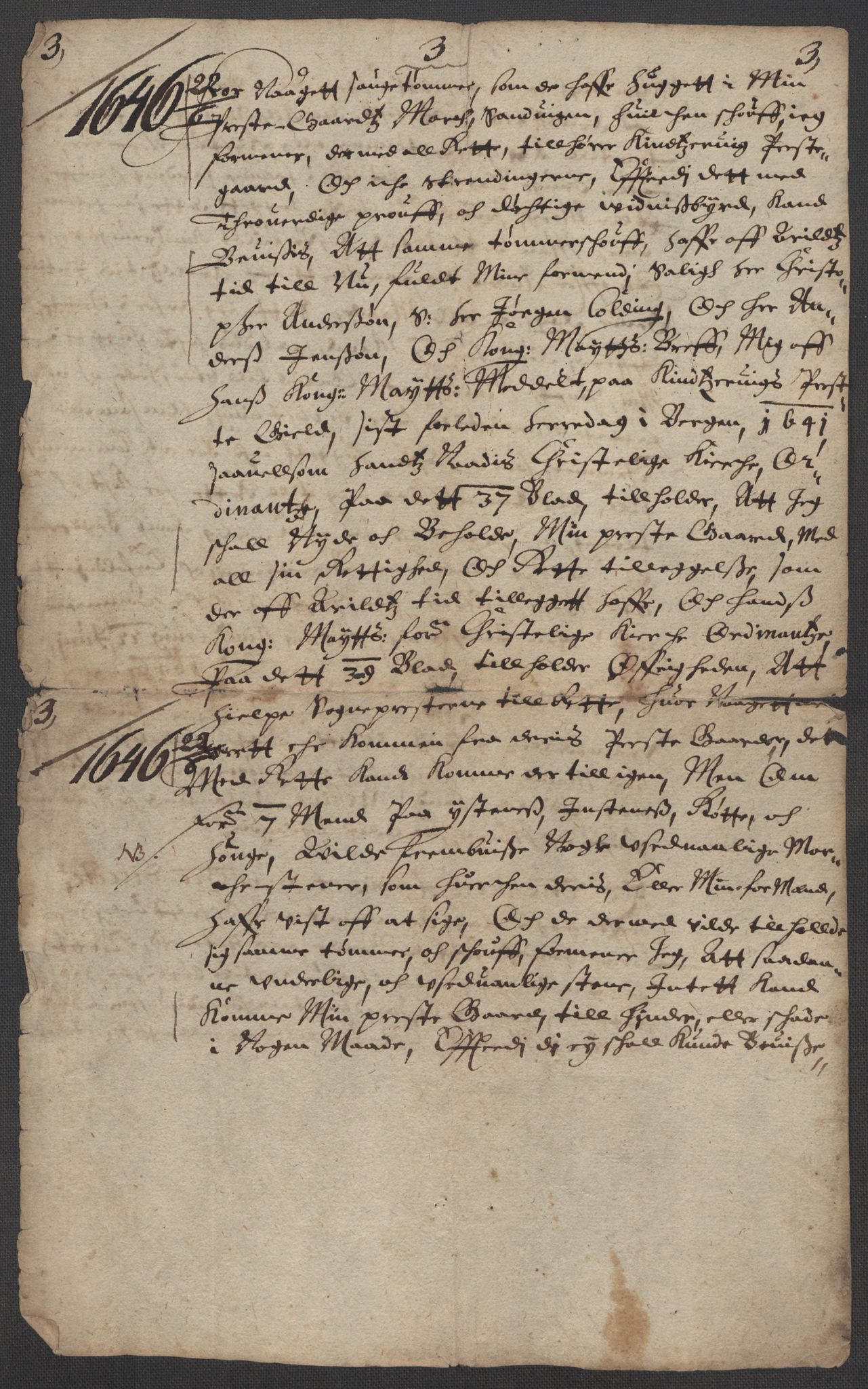 Riksarkivets diplomsamling, RA/EA-5965/F15/L0037: Prestearkiv - Hordaland, 1577-1733, p. 62