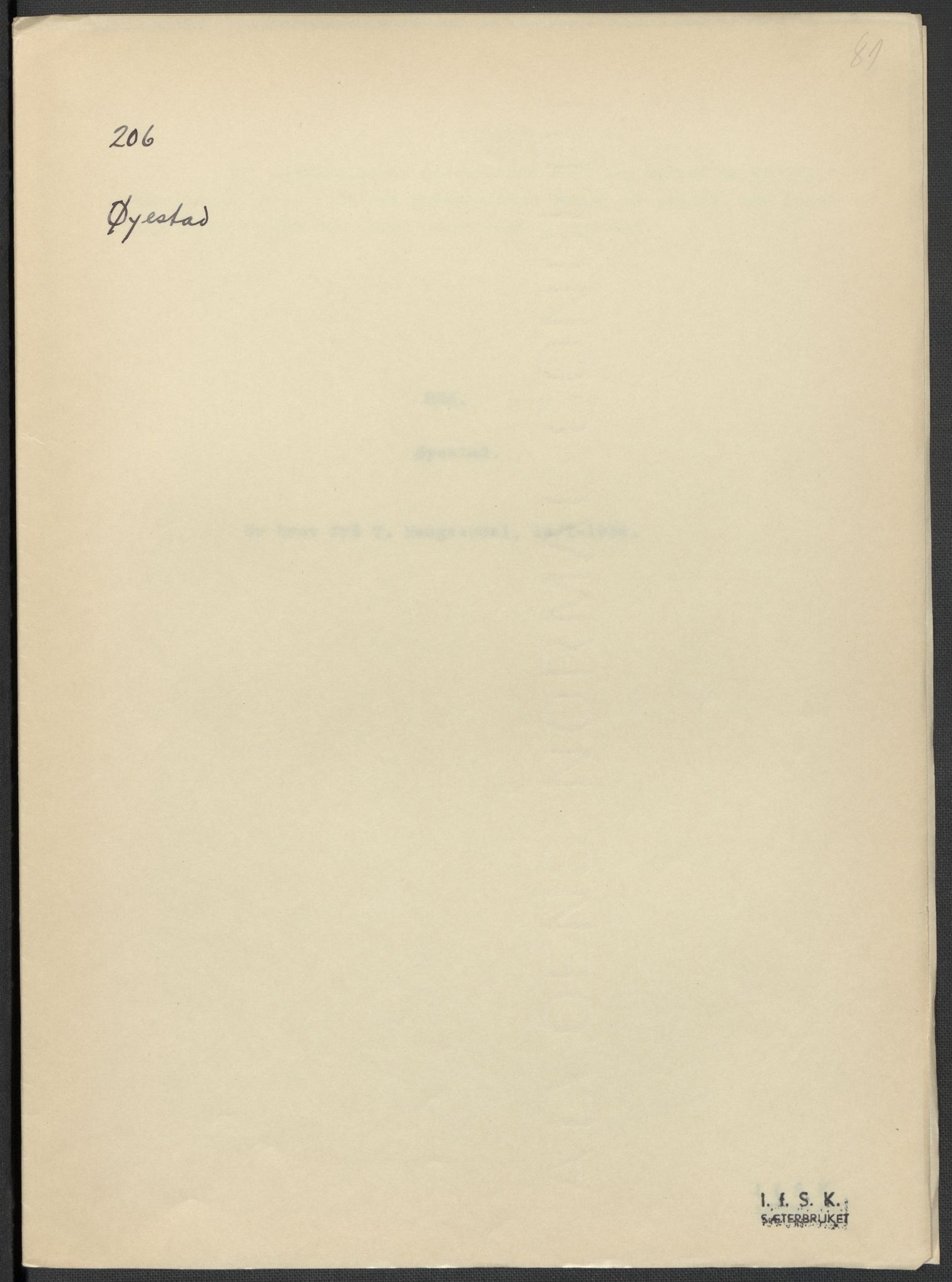 Instituttet for sammenlignende kulturforskning, RA/PA-0424/F/Fc/L0008/0001: Eske B8: / Aust-Agder (perm XIX), 1932-1938, p. 81