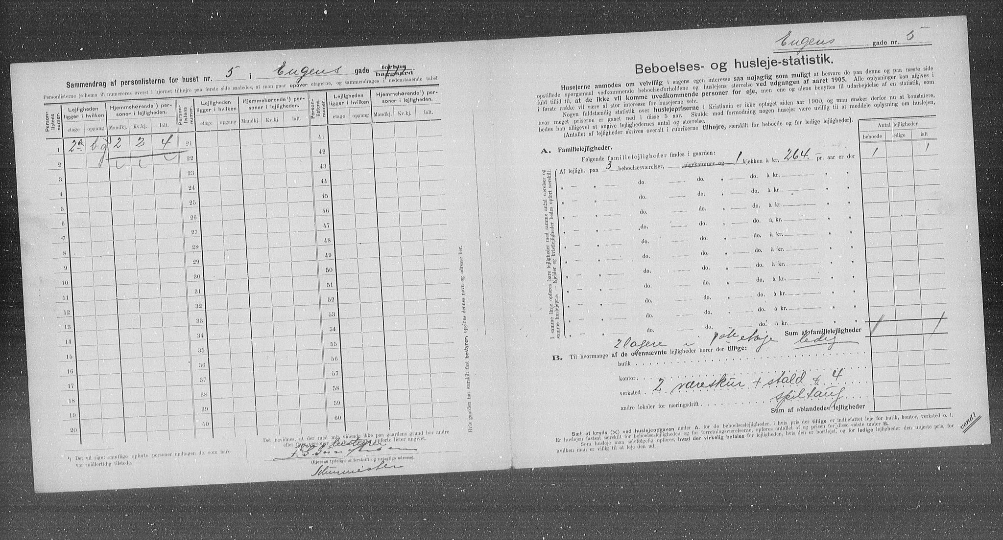 OBA, Municipal Census 1905 for Kristiania, 1905, p. 10982