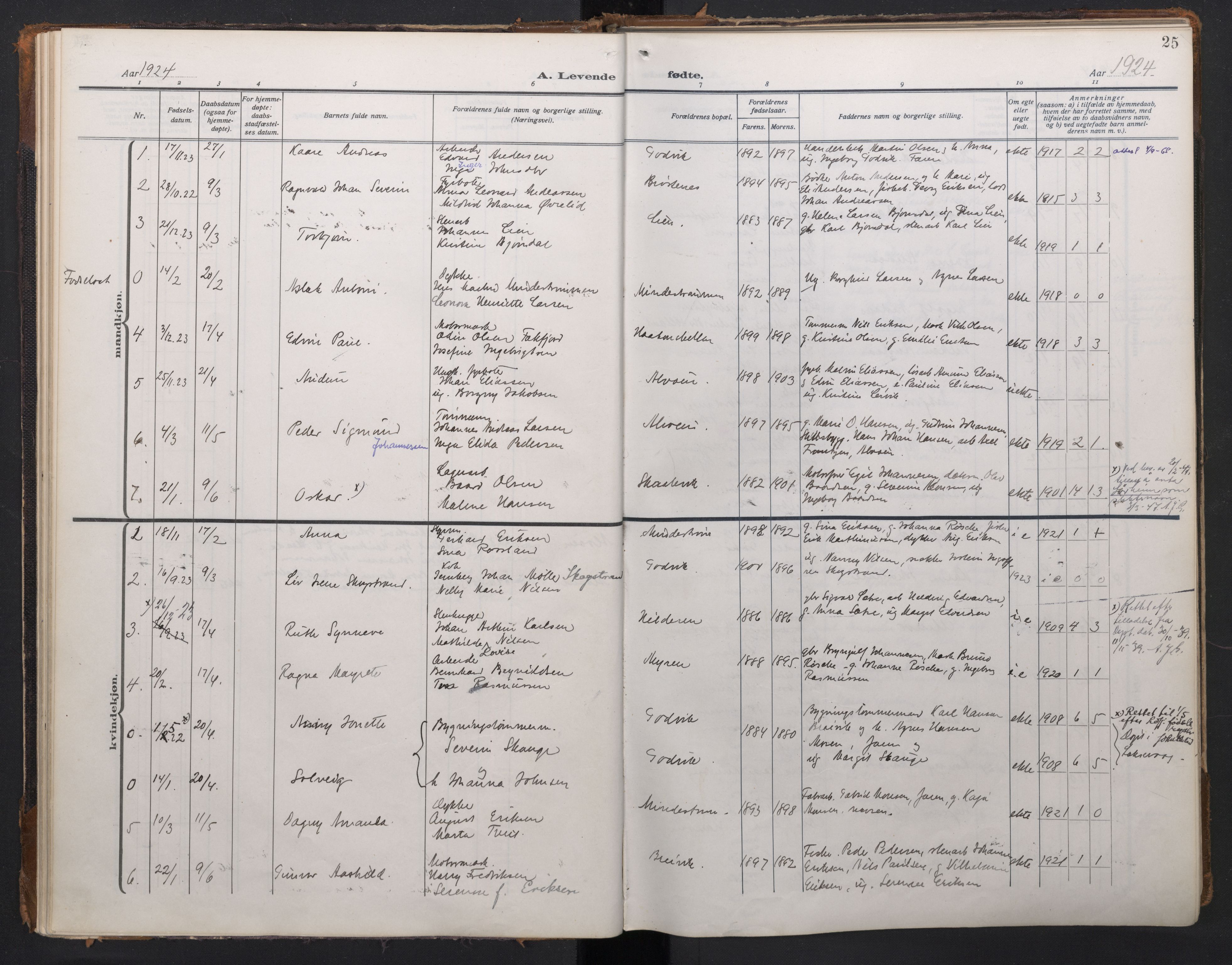 Laksevåg Sokneprestembete, AV/SAB-A-76501/H/Ha/Haa/Haah/L0001: Parish register (official) no. H 1, 1915-1934, p. 25