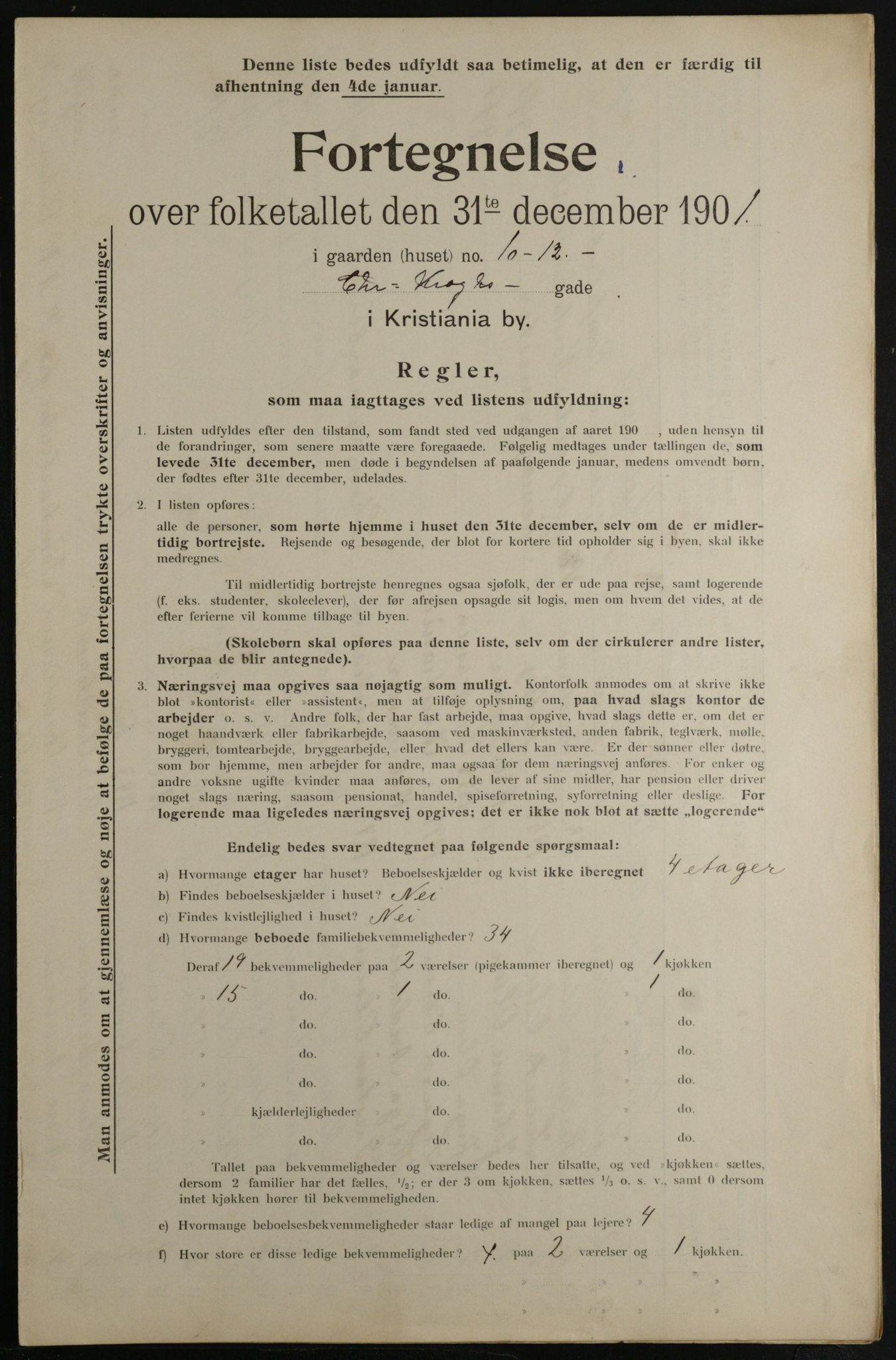 OBA, Municipal Census 1901 for Kristiania, 1901, p. 1931