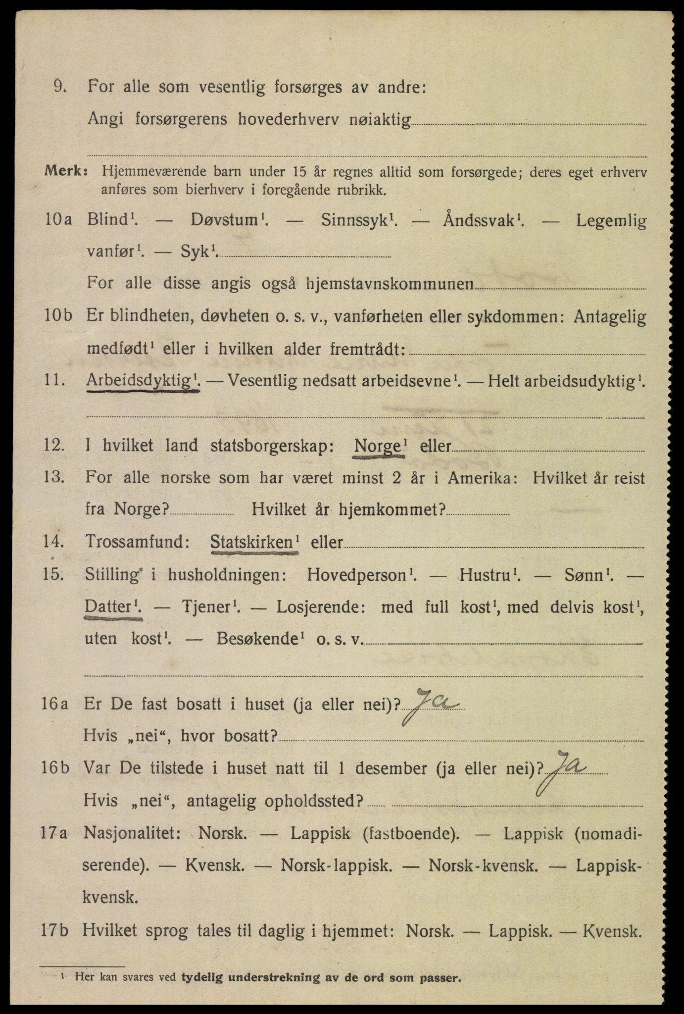 SAT, 1920 census for Bodø, 1920, p. 12138