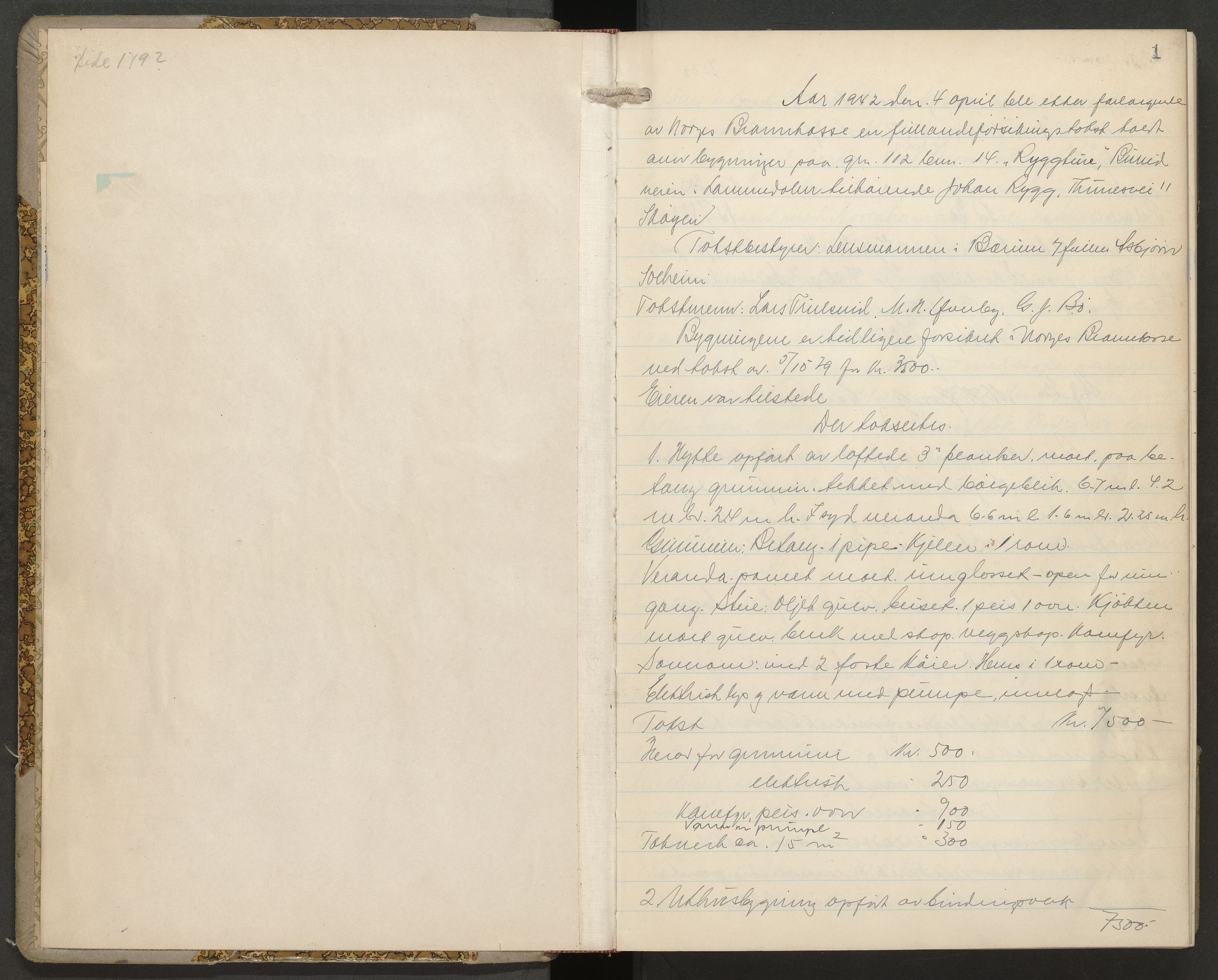 Norges brannkasse, branntakster Bærum, AV/SAO-A-11382/F/Fa/L0016: Branntakstprotokoll, 1942