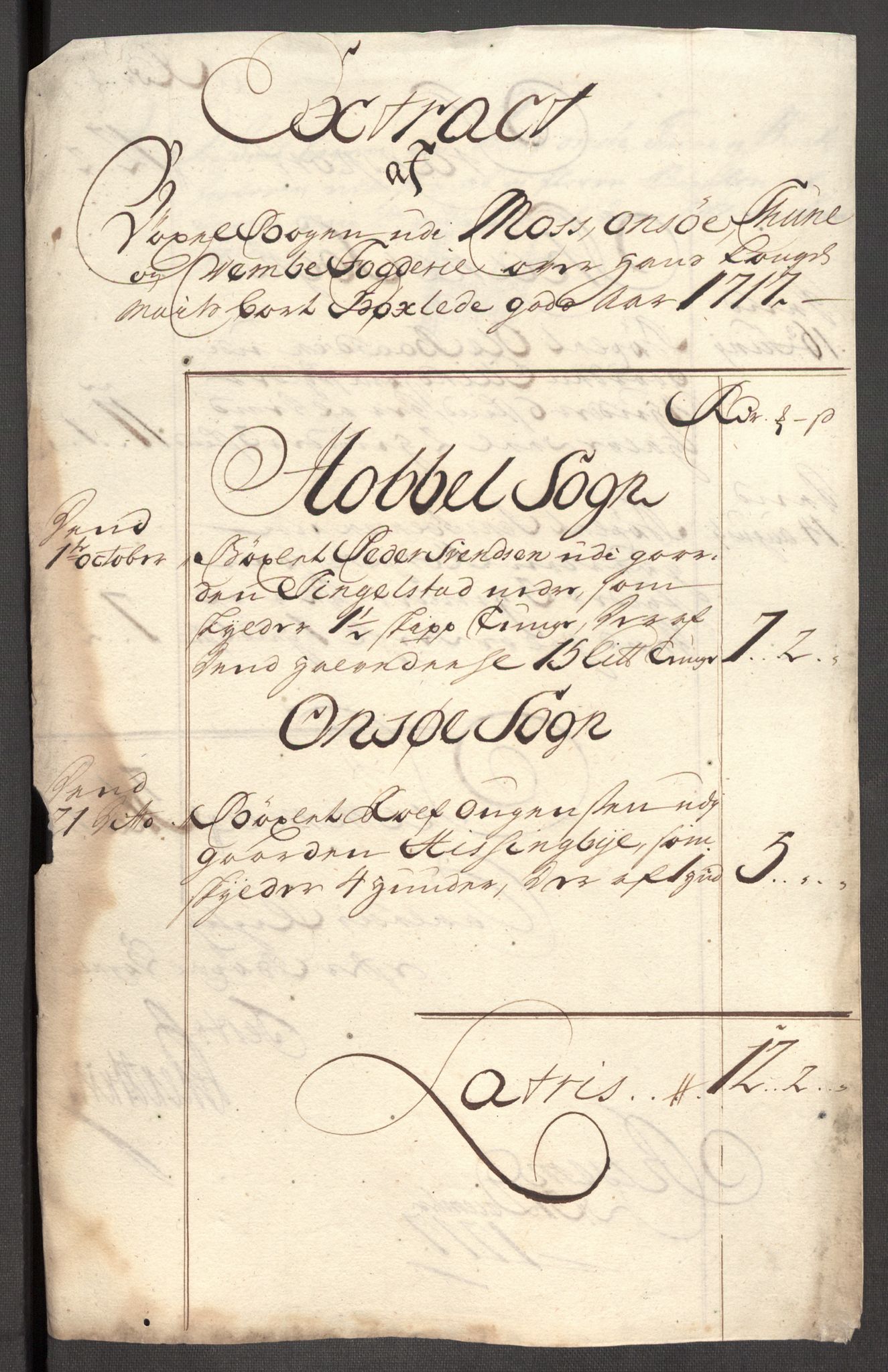 Rentekammeret inntil 1814, Reviderte regnskaper, Fogderegnskap, AV/RA-EA-4092/R04/L0141: Fogderegnskap Moss, Onsøy, Tune, Veme og Åbygge, 1717, p. 112