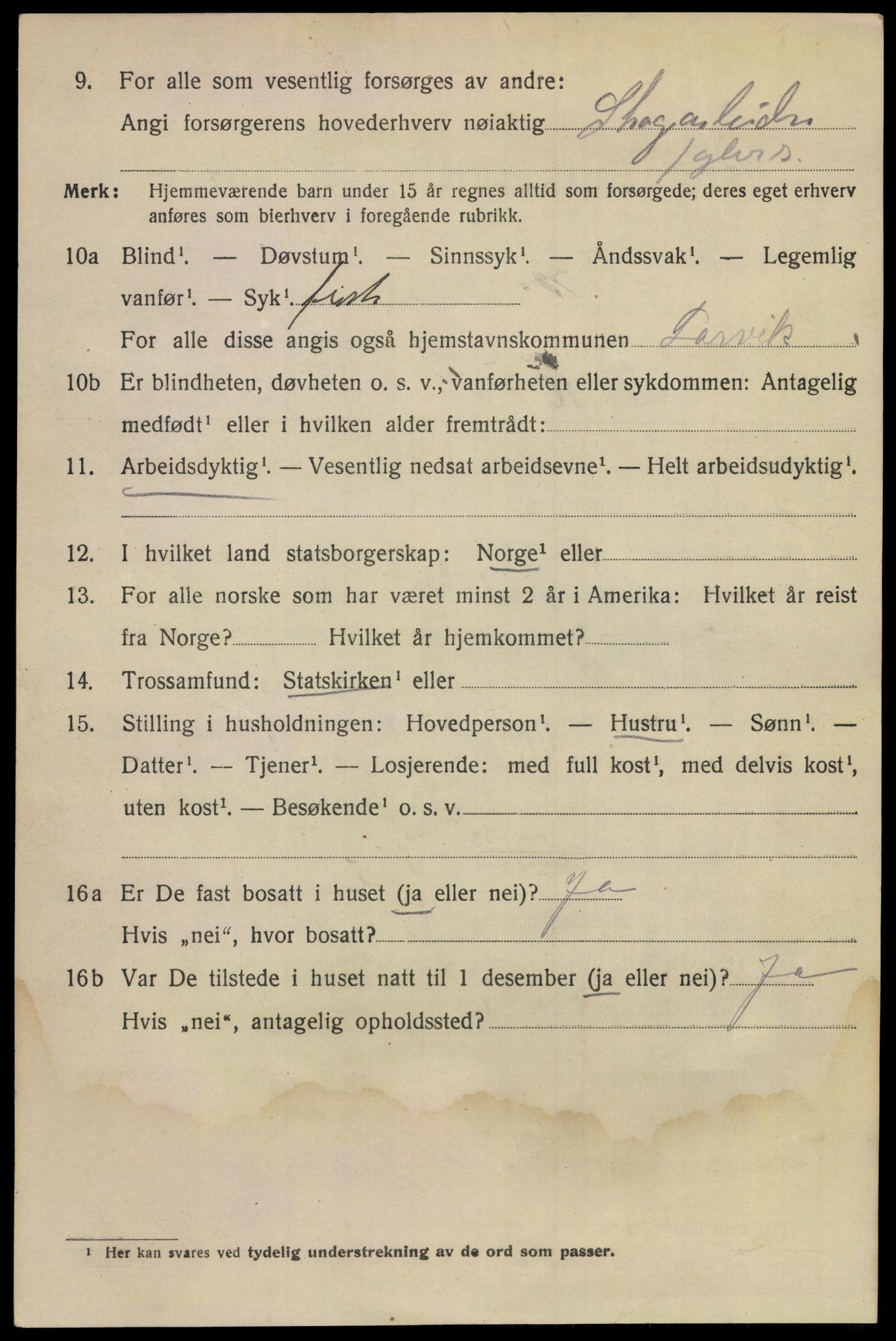 SAKO, 1920 census for Larvik, 1920, p. 30427