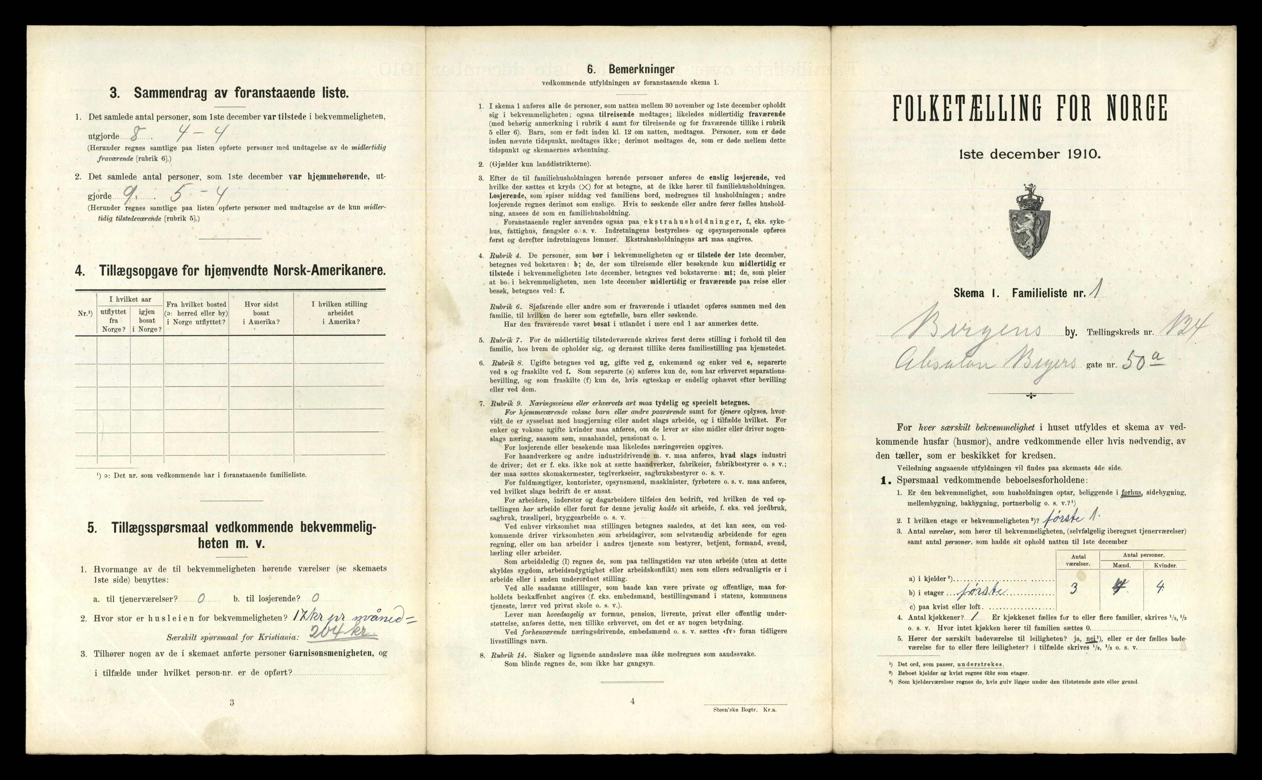 RA, 1910 census for Bergen, 1910, p. 43135