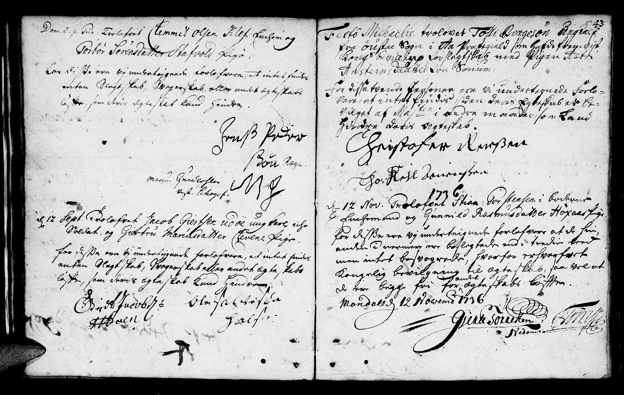 Mandal sokneprestkontor, AV/SAK-1111-0030/F/Fa/Faa/L0002: Parish register (official) no. A 2, 1720-1754, p. 43