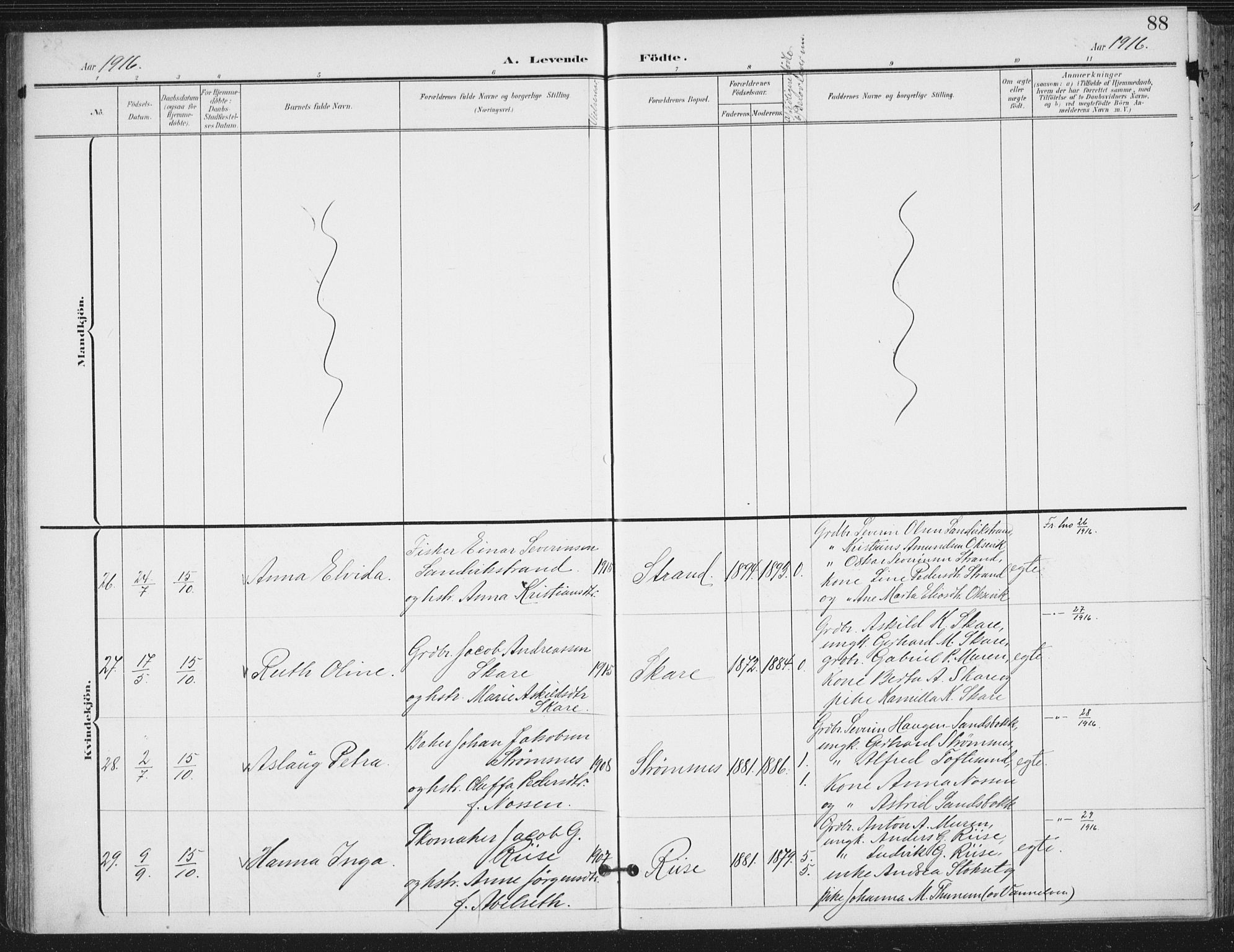 Ministerialprotokoller, klokkerbøker og fødselsregistre - Møre og Romsdal, SAT/A-1454/503/L0038: Parish register (official) no. 503A06, 1901-1917, p. 88