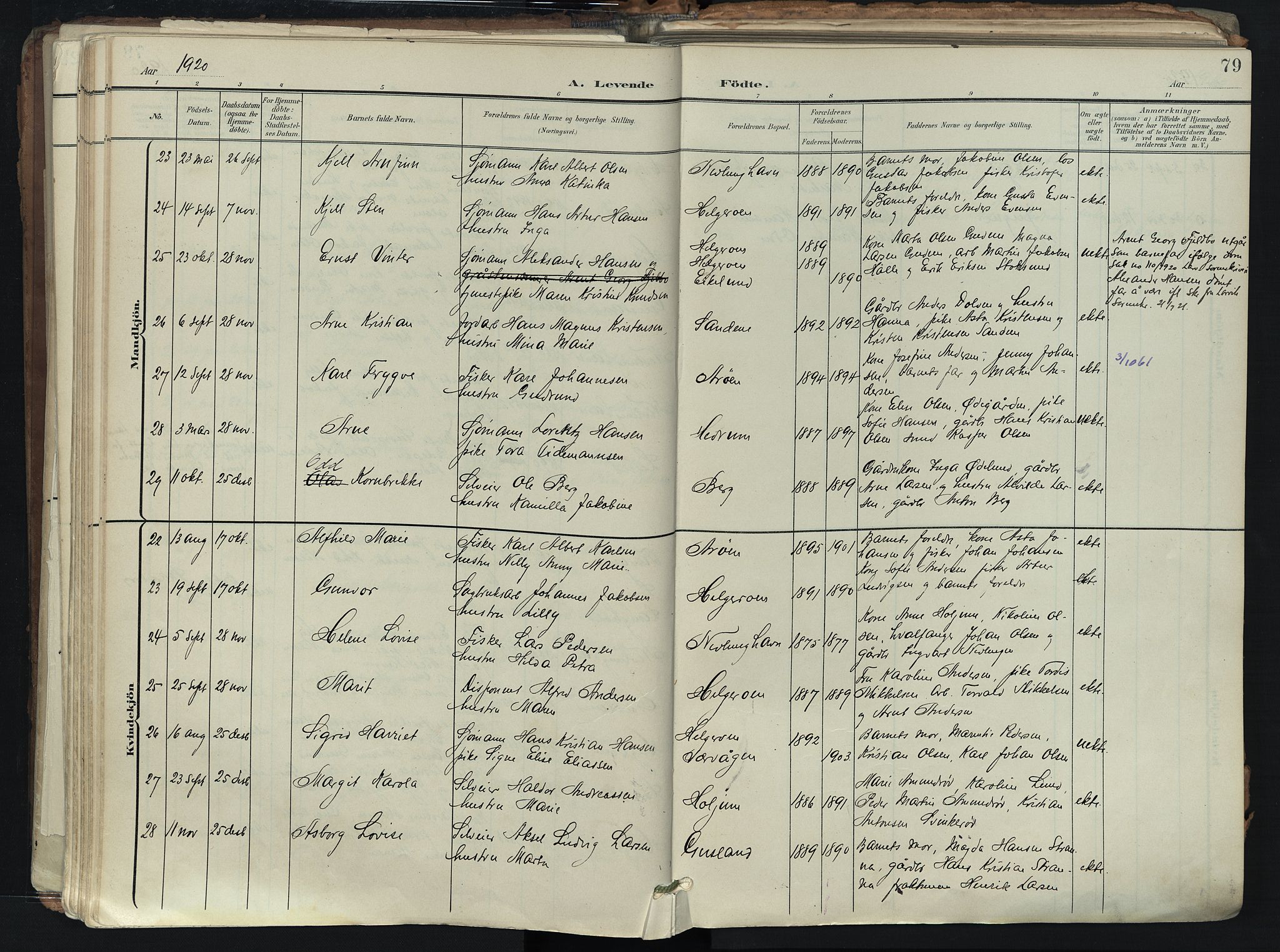 Brunlanes kirkebøker, SAKO/A-342/F/Fb/L0003: Parish register (official) no. II 3, 1900-1922, p. 79