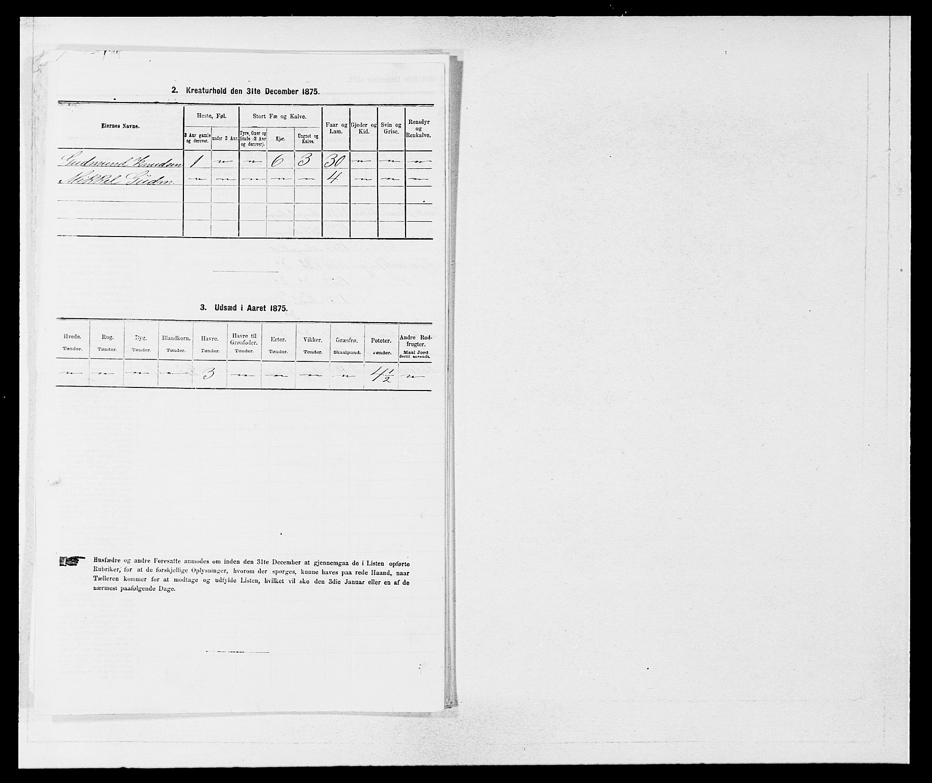 SAB, 1875 census for 1261P Manger, 1875, p. 509