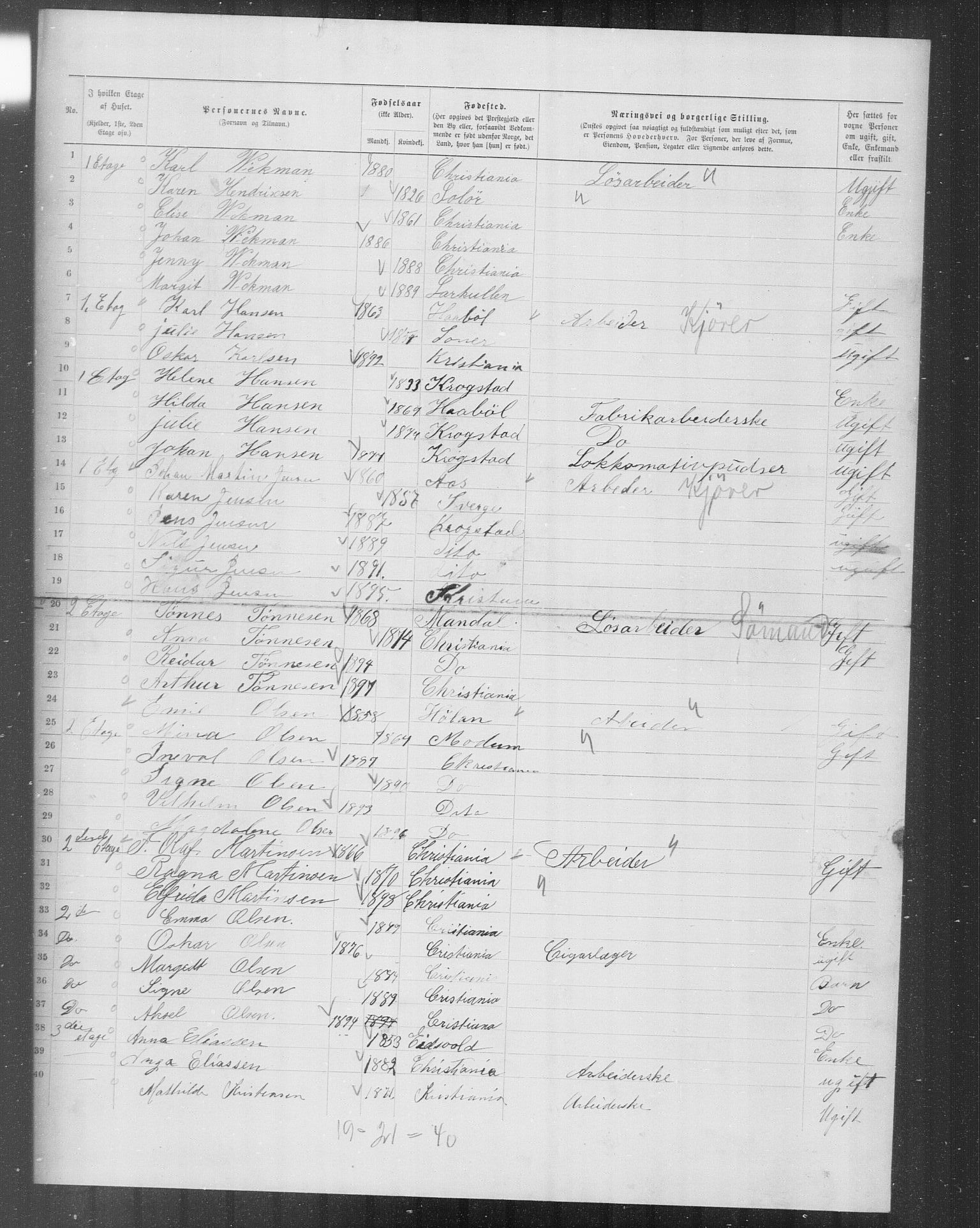 OBA, Municipal Census 1899 for Kristiania, 1899, p. 9430