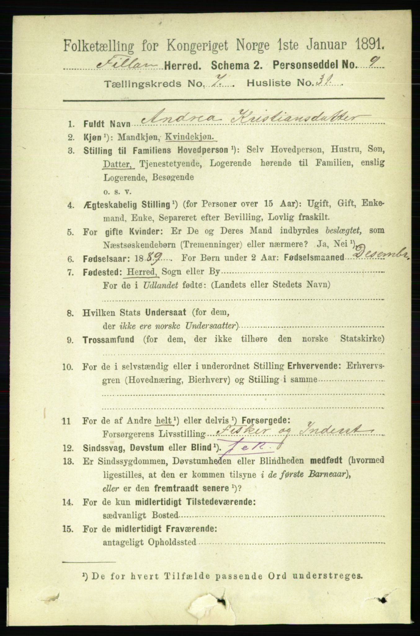 RA, 1891 census for 1616 Fillan, 1891, p. 1851