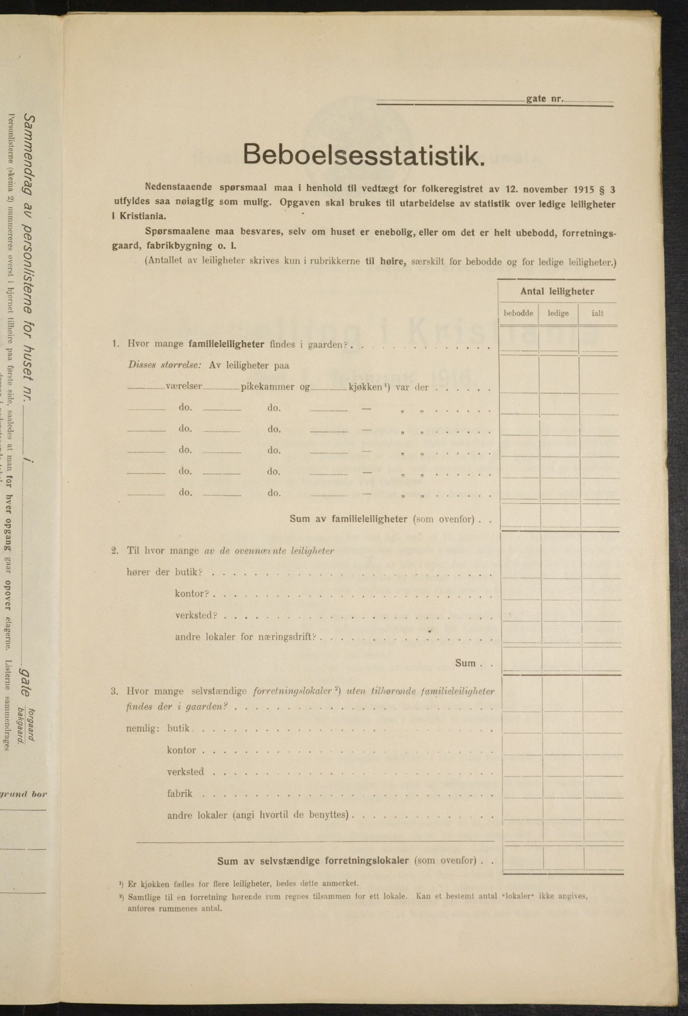 OBA, Municipal Census 1916 for Kristiania, 1916, p. 5265