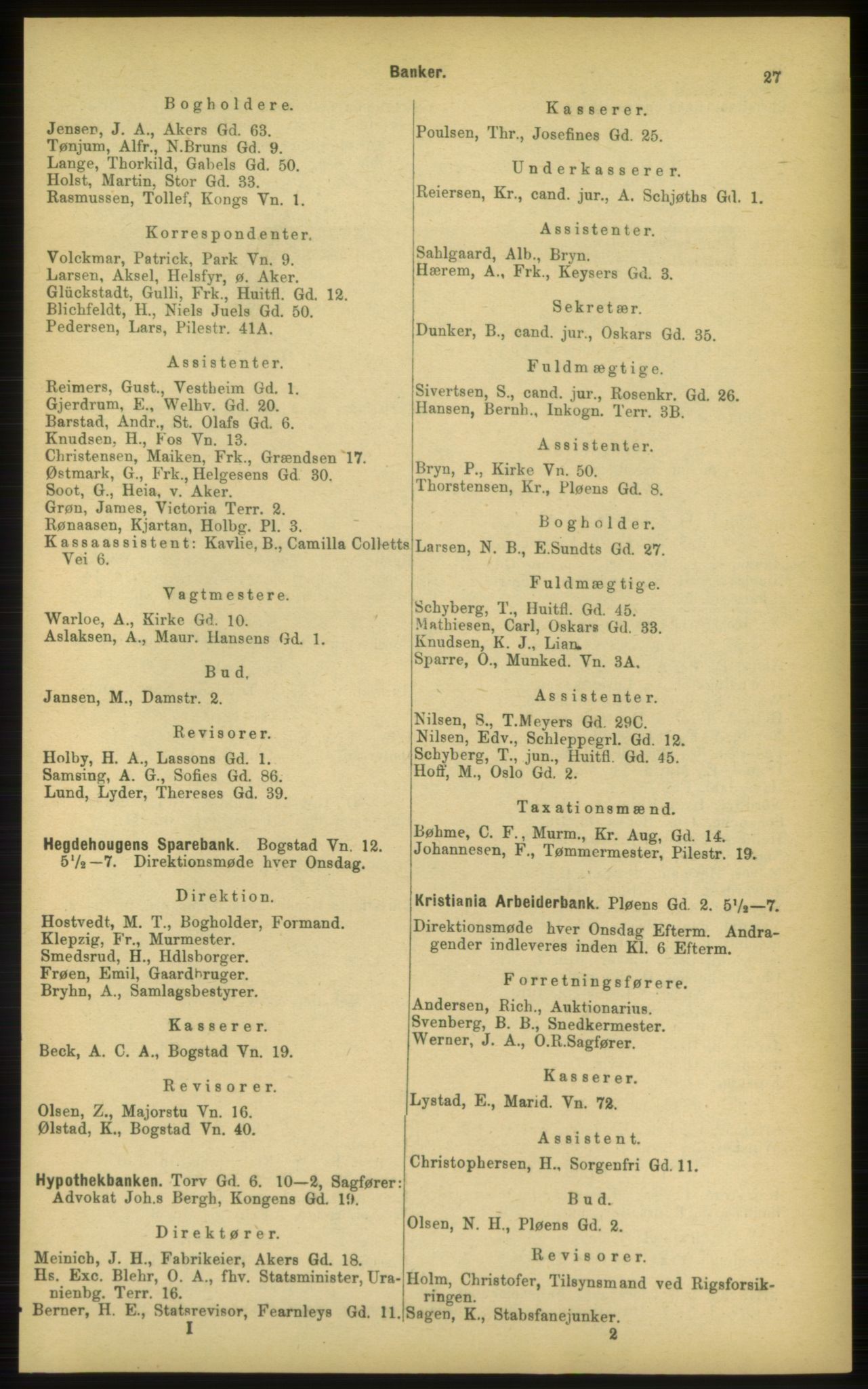 Kristiania/Oslo adressebok, PUBL/-, 1898, p. 27