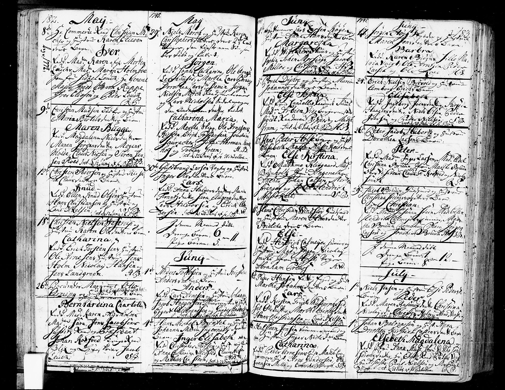 Oslo domkirke Kirkebøker, SAO/A-10752/F/Fa/L0004: Parish register (official) no. 4, 1743-1786, p. 182-183