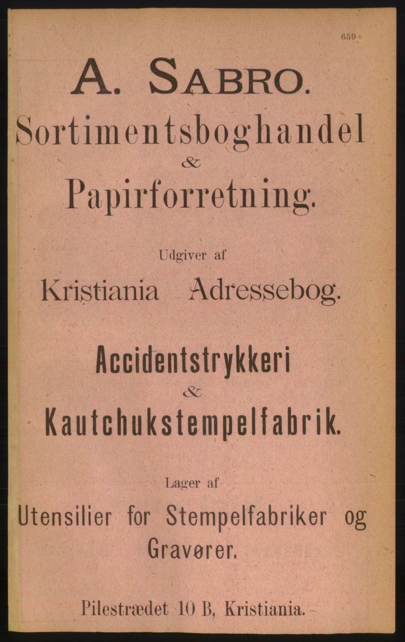 Kristiania/Oslo adressebok, PUBL/-, 1889, p. 659