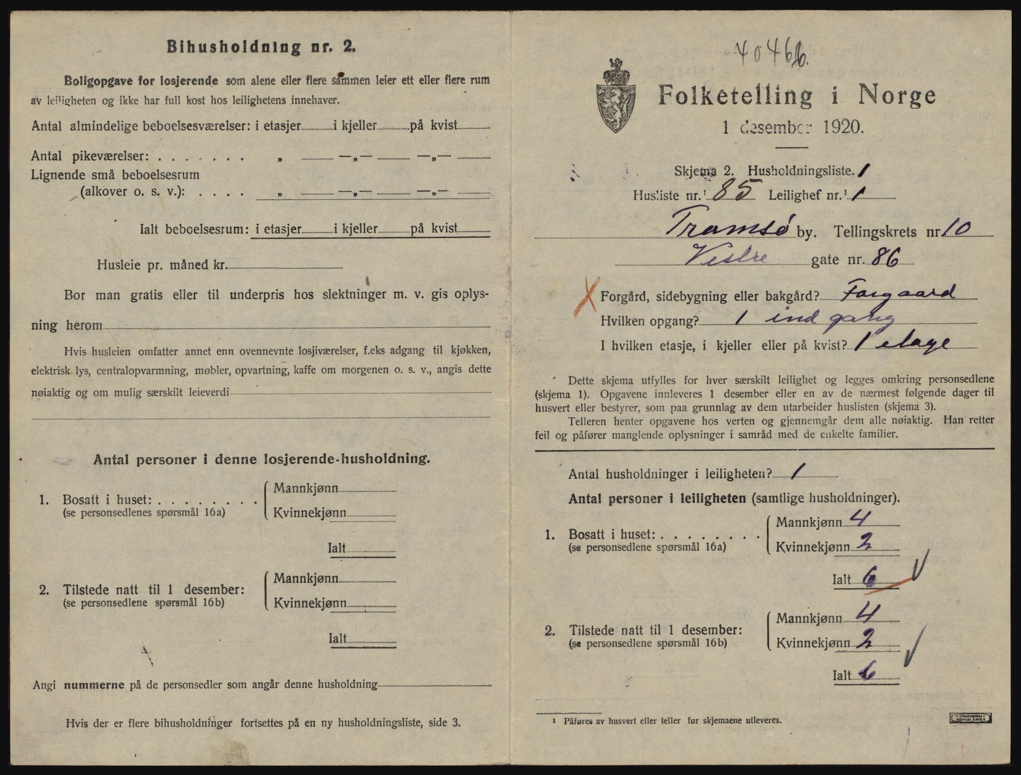 SATØ, 1920 census for Tromsø, 1920, p. 5545