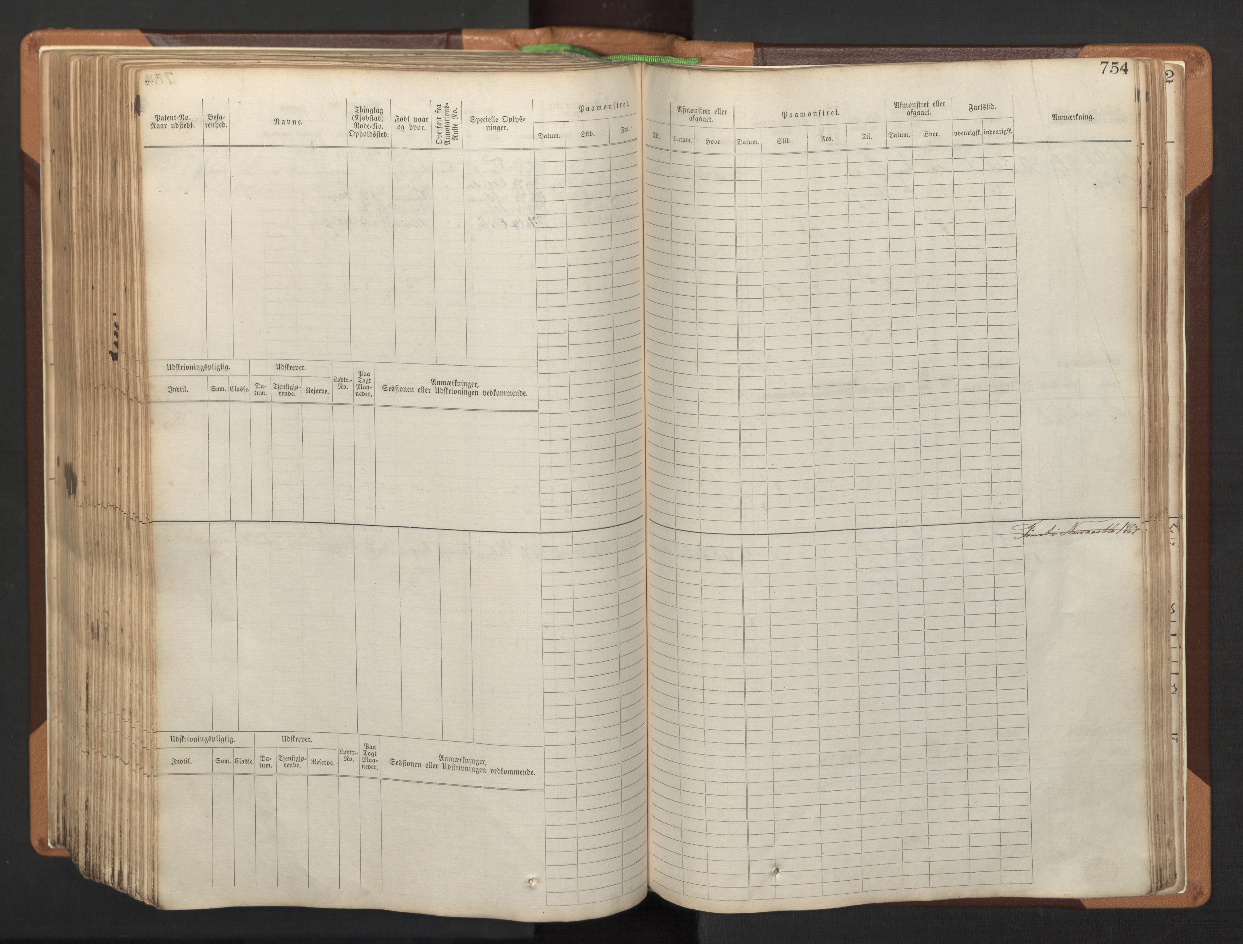 Stavanger sjømannskontor, AV/SAST-A-102006/F/Fb/Fbb/L0005: Sjøfartshovedrulle, patentnr. 793-1606 (del 2), 1869-1880, p. 366