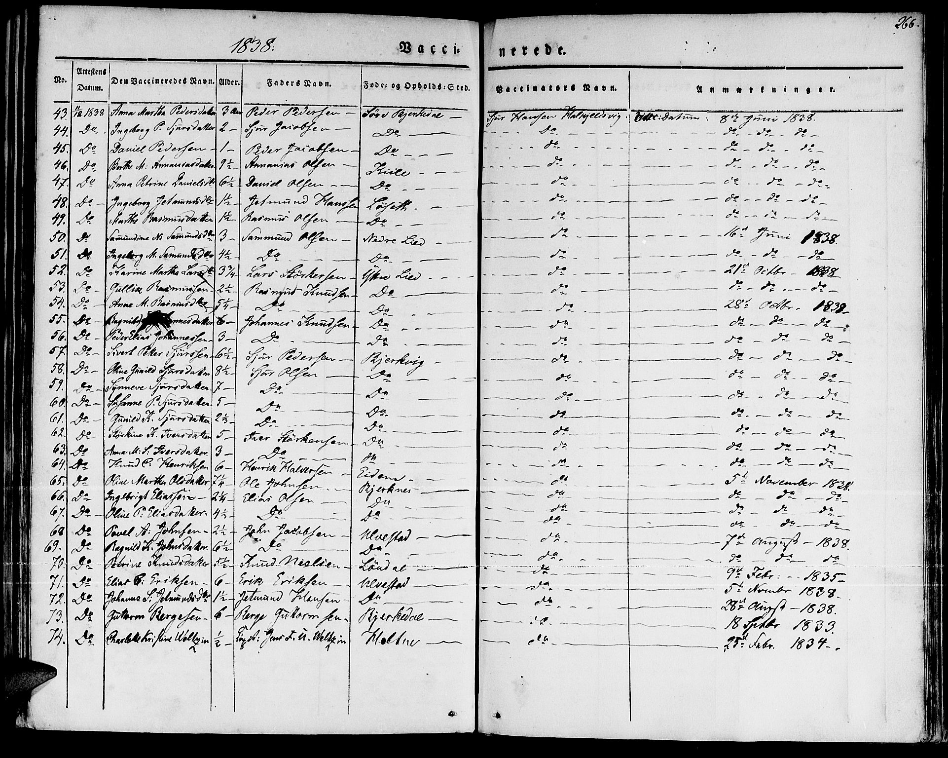 Ministerialprotokoller, klokkerbøker og fødselsregistre - Møre og Romsdal, AV/SAT-A-1454/511/L0139: Parish register (official) no. 511A06, 1831-1850, p. 266