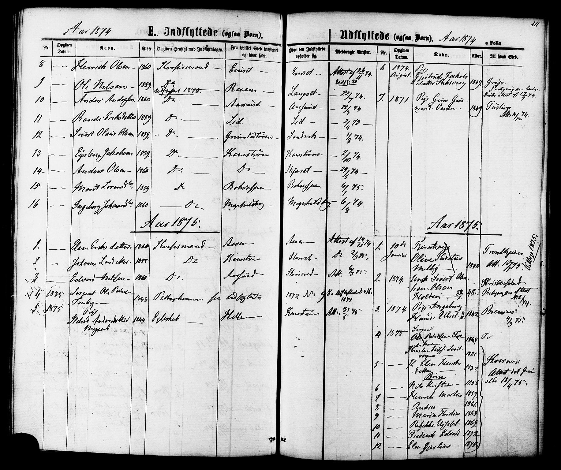 Ministerialprotokoller, klokkerbøker og fødselsregistre - Møre og Romsdal, AV/SAT-A-1454/587/L0999: Parish register (official) no. 587A01, 1864-1886, p. 211