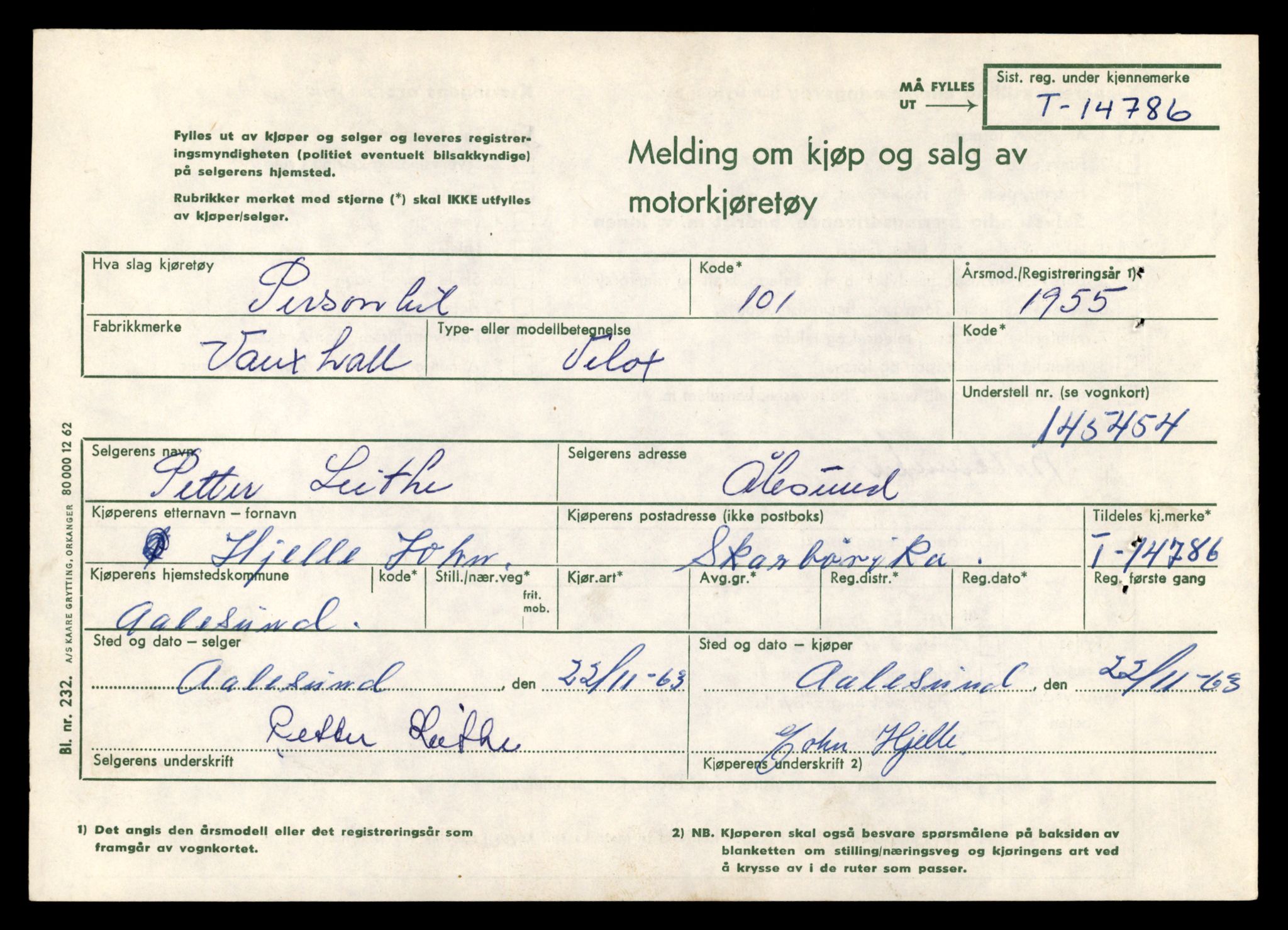 Møre og Romsdal vegkontor - Ålesund trafikkstasjon, AV/SAT-A-4099/F/Fe/L0048: Registreringskort for kjøretøy T 14721 - T 14863, 1927-1998, p. 1383