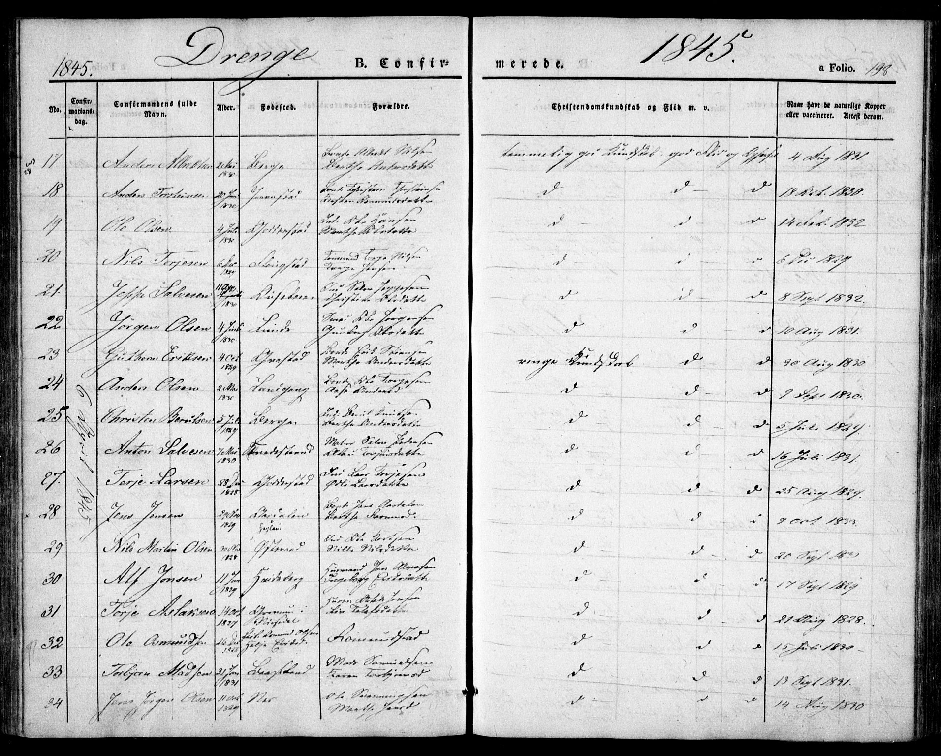 Holt sokneprestkontor, AV/SAK-1111-0021/F/Fa/L0007: Parish register (official) no. A 7, 1836-1848, p. 198