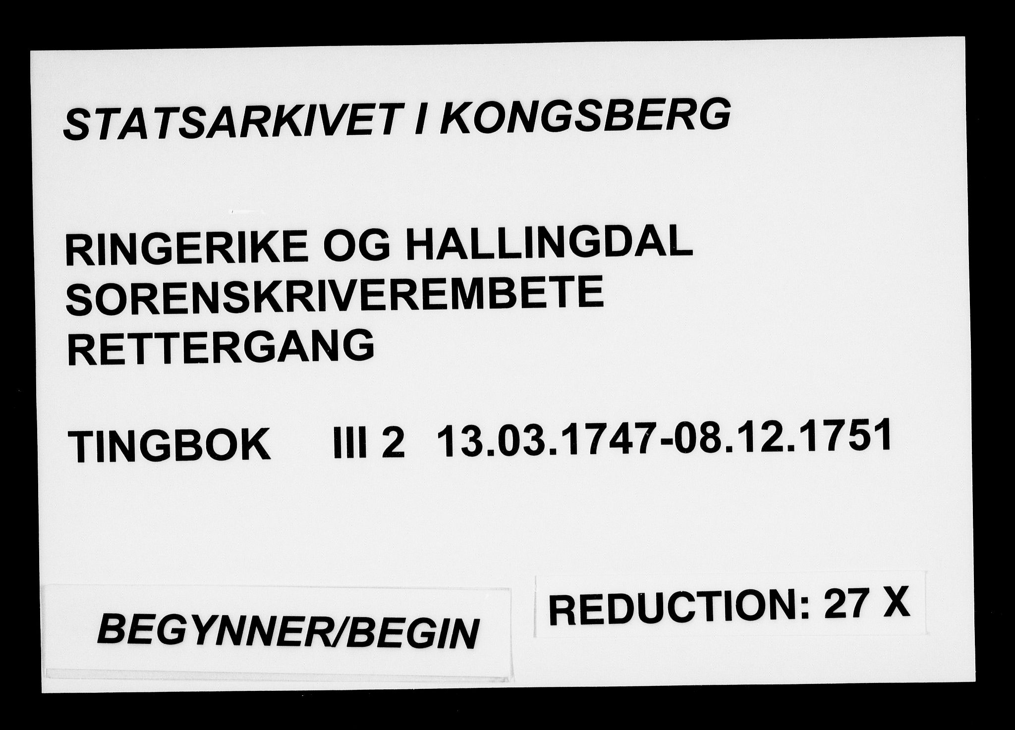 Ringerike og Hallingdal sorenskriveri, AV/SAKO-A-81/F/Fa/Fac/L0002: Tingbok - Ringerike, 1747-1751