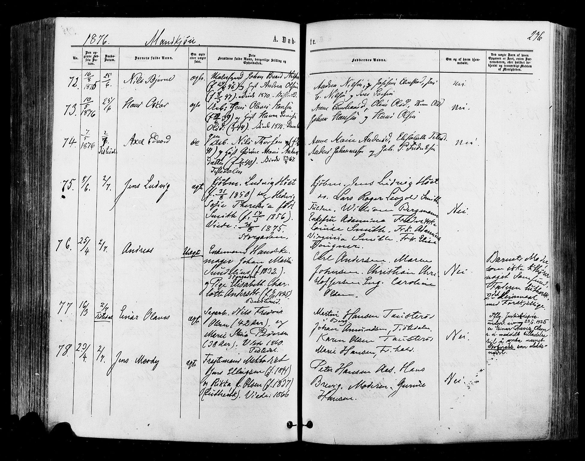 Halden prestekontor Kirkebøker, AV/SAO-A-10909/F/Fa/L0009: Parish register (official) no. I 9, 1866-1877, p. 236