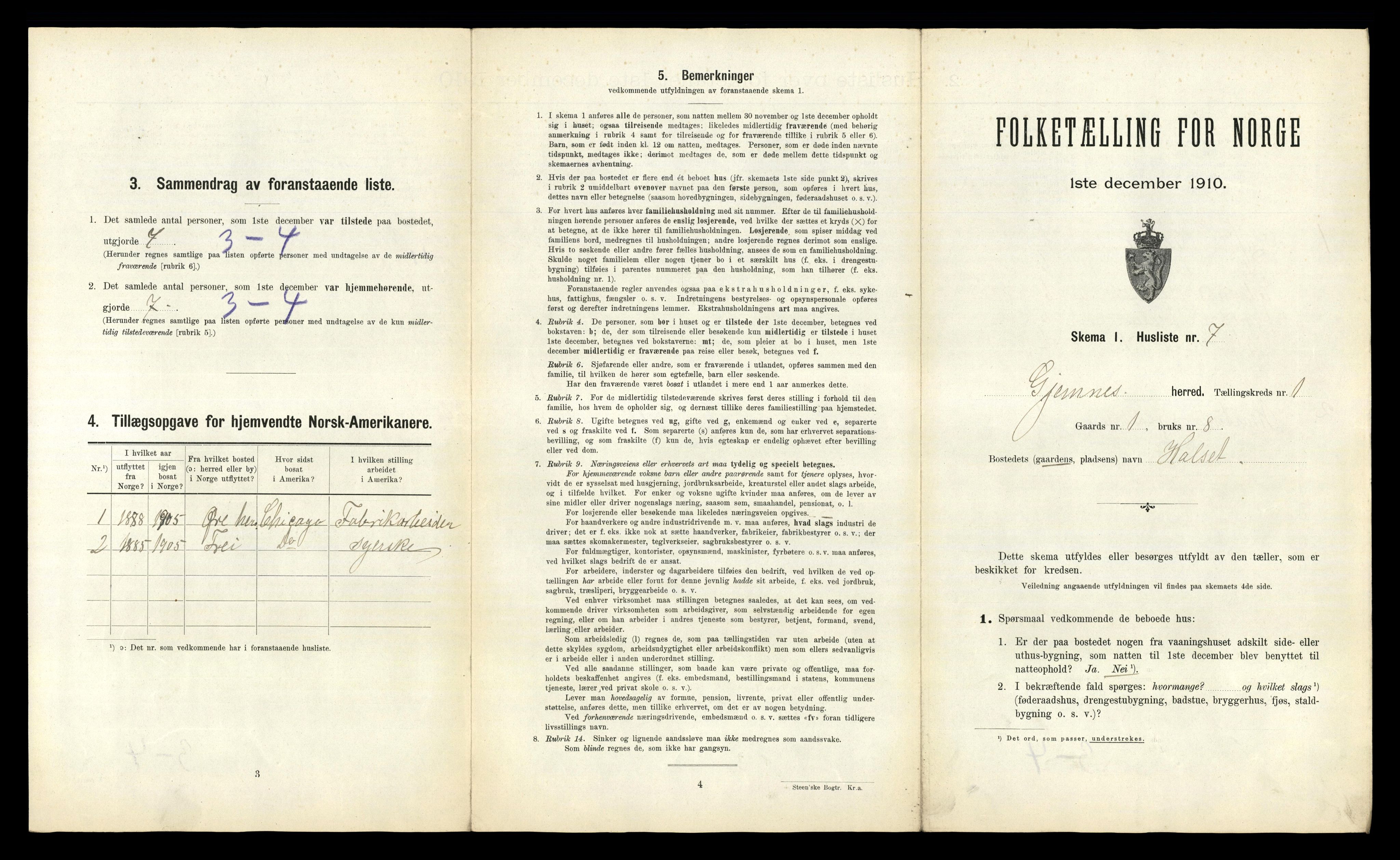 RA, 1910 census for Gjemnes, 1910, p. 29